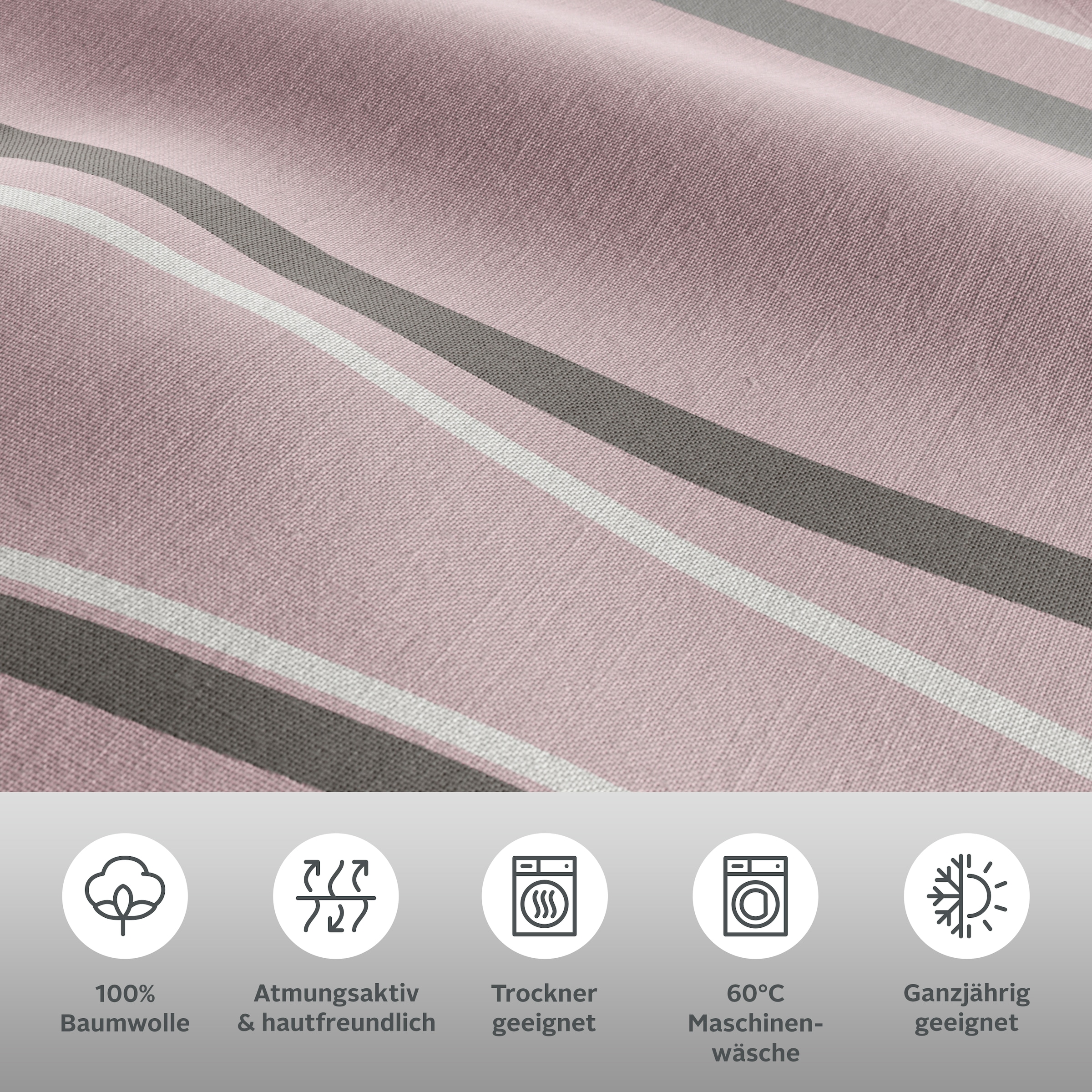 OTTO home Wendebettwäsche »Alvara« 2 Stk. in Gr. 135x200 oder 155x220 cm, 100% Baumwolle, grafisches Motiv