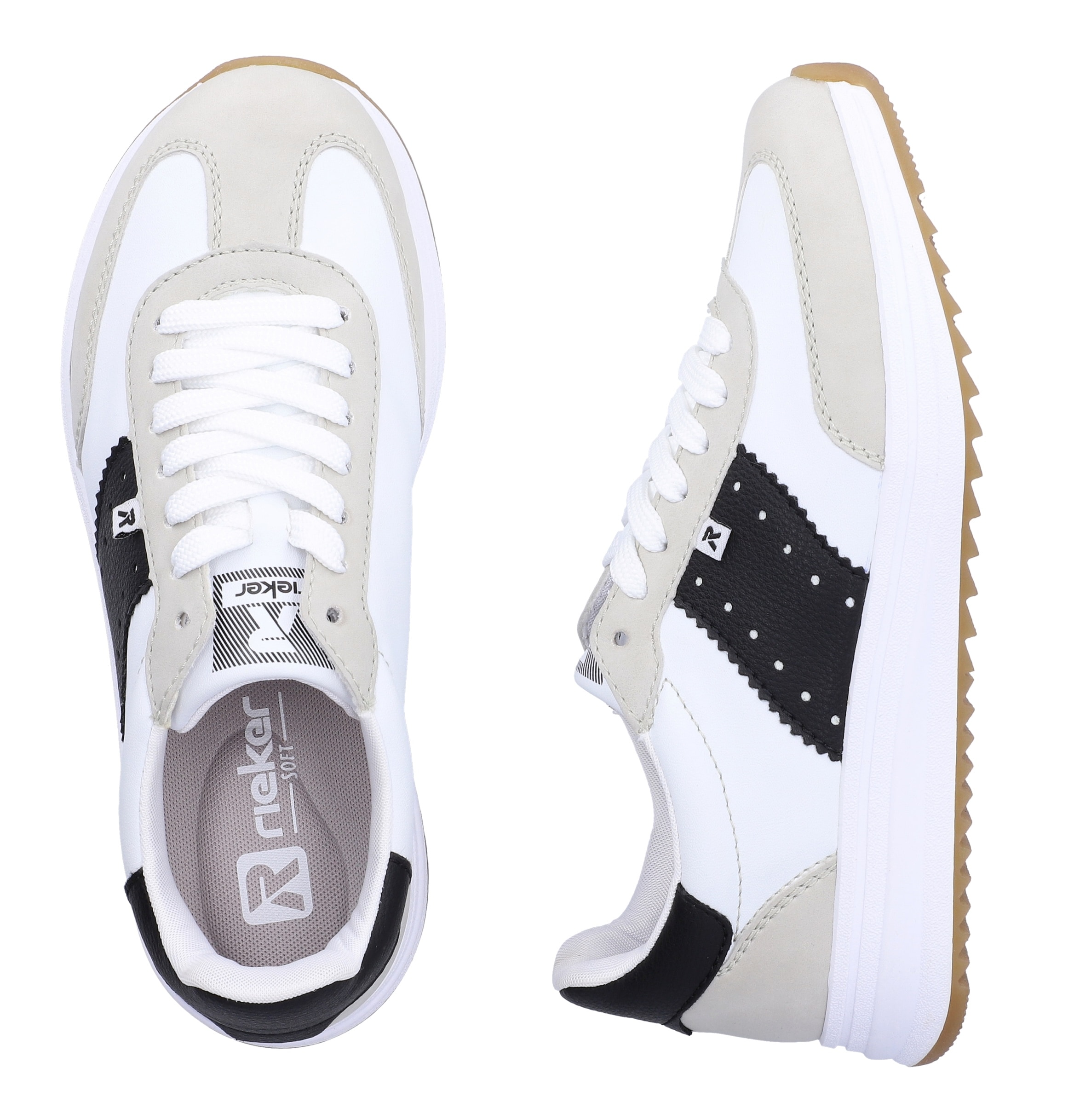 Rieker Sneaker  Schnürschuh, Halbschuh, Freizeitsneaker mit Kontrastbesätze