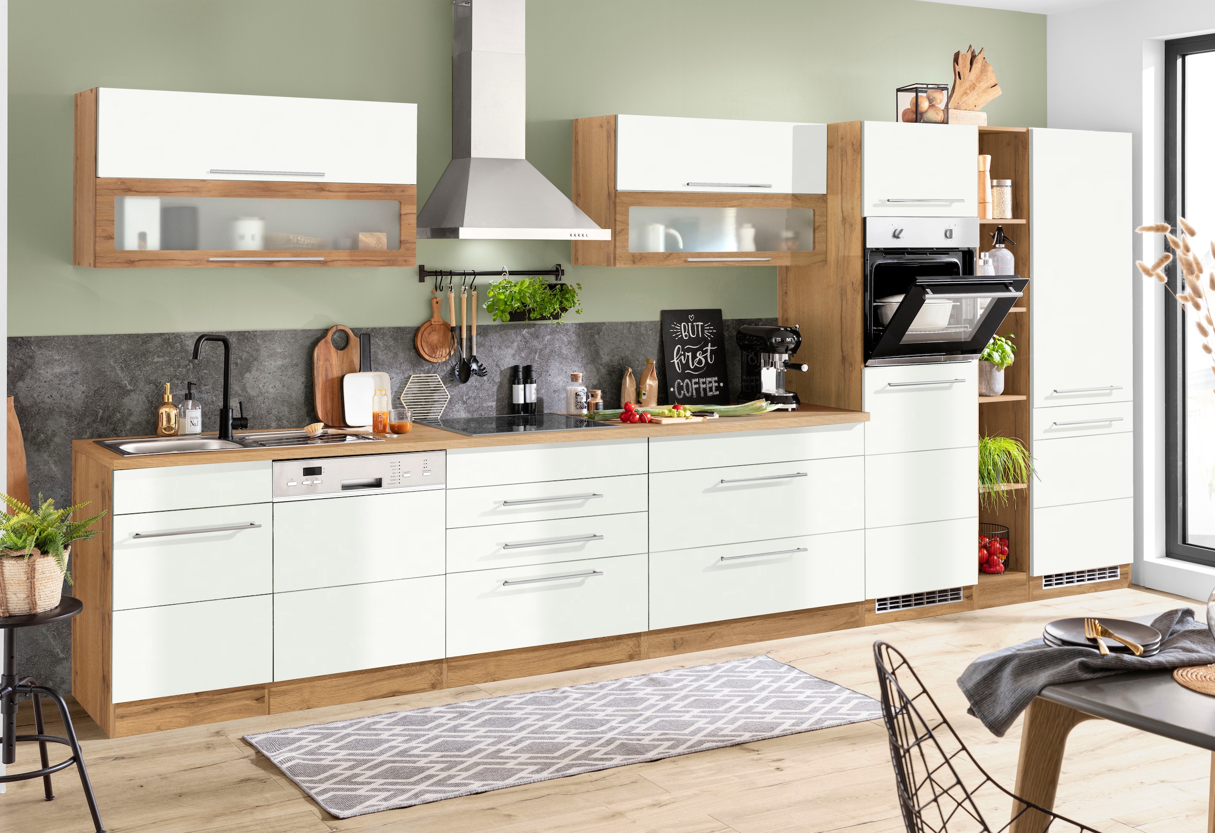 KOCHSTATION Küchenzeile »KS-Wien« Breite 440 cm, wahlweise mit E-Geräten und Induktion