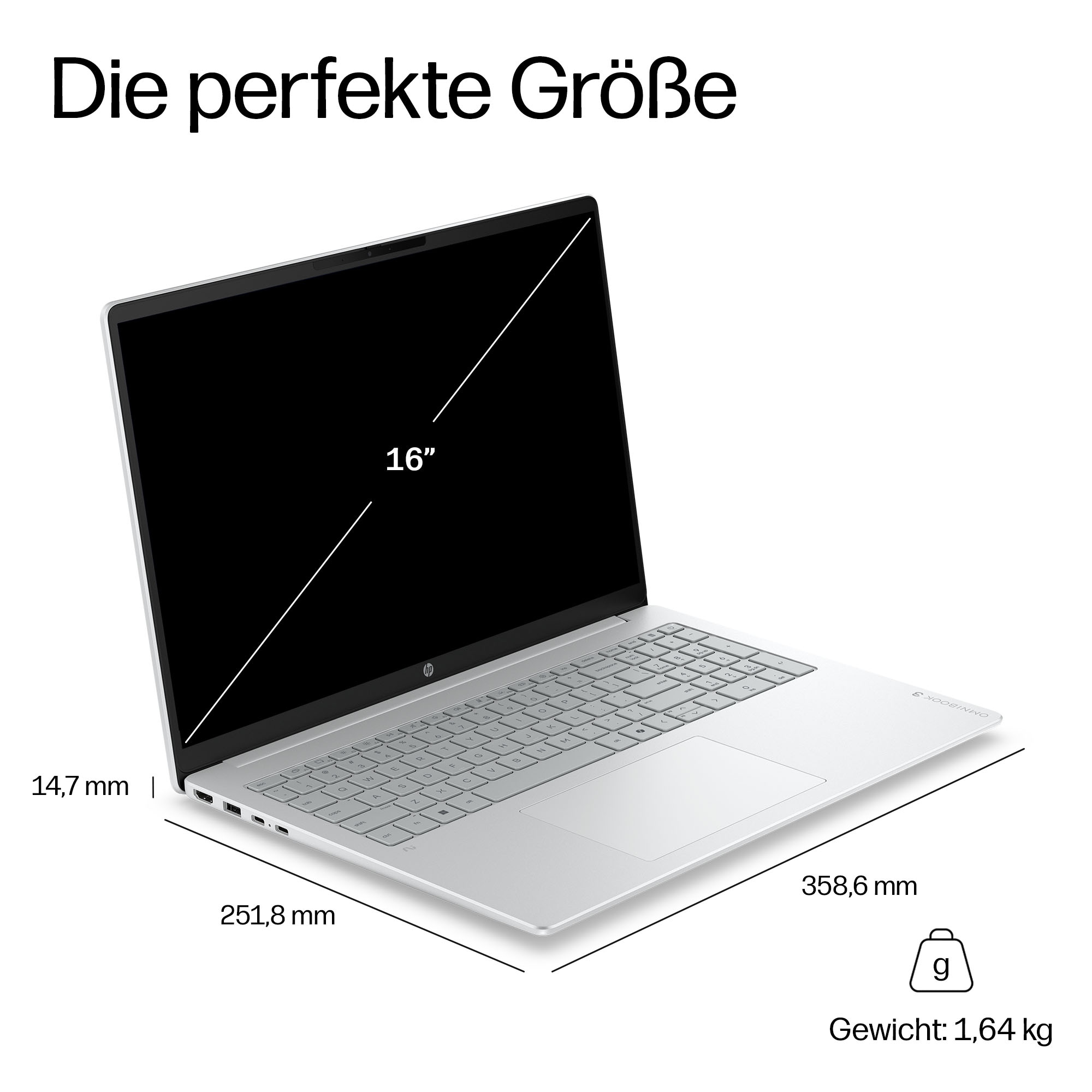 HP Notebook »OmniBook 3 16-bu0070ngx« 40,6 cm / 16 ″ Intel Core 7 Intel Graphics 512 GB SSD