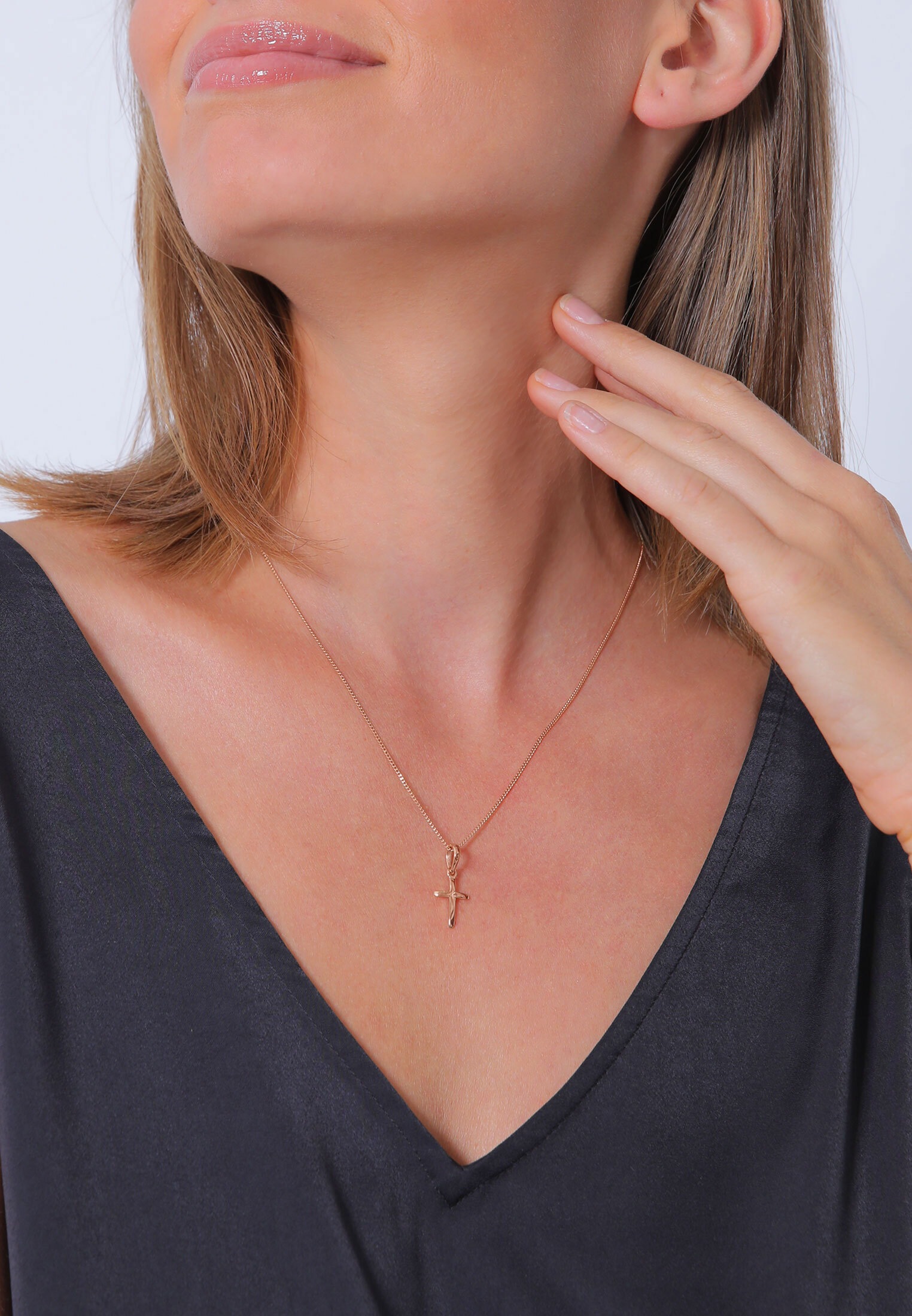Elli Kette mit Anhänger »Halskette Kreuz Religion Stern Details 925 Silber«