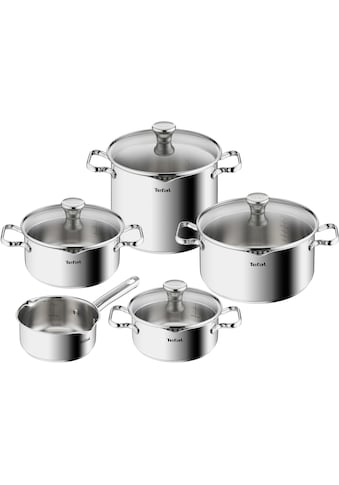 Topf-Set »Duetto«, Edelstahl, (Set, 9 tlg., 1x Stielkasserolle 16 cm, je 1 Kochtopf...