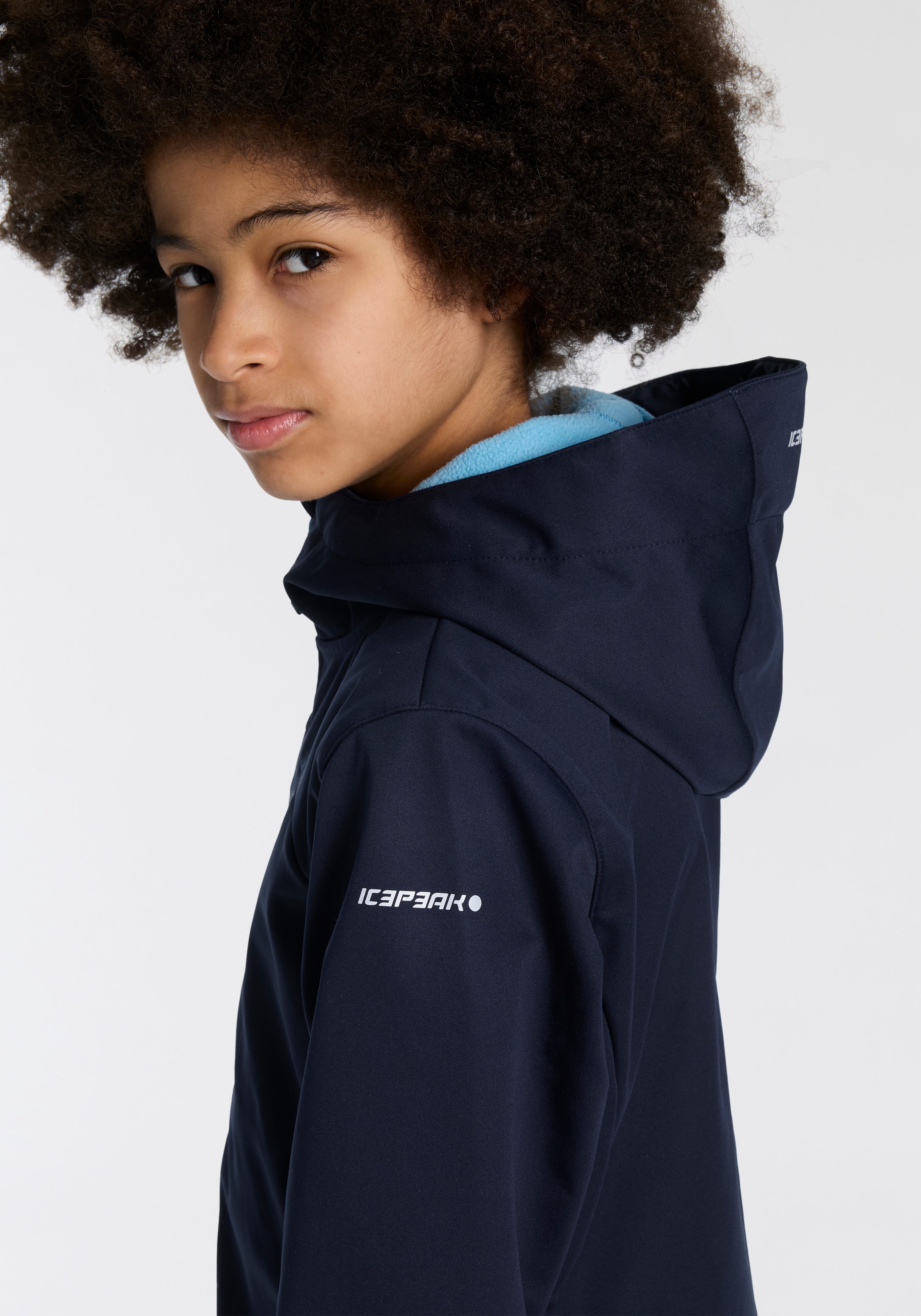 Icepeak Softshelljacke »KULM JR« 1 Stk. tlg. mit Kapuze für Kinder und Jugendliche, mit Kapuze, mit Fleece-Futter