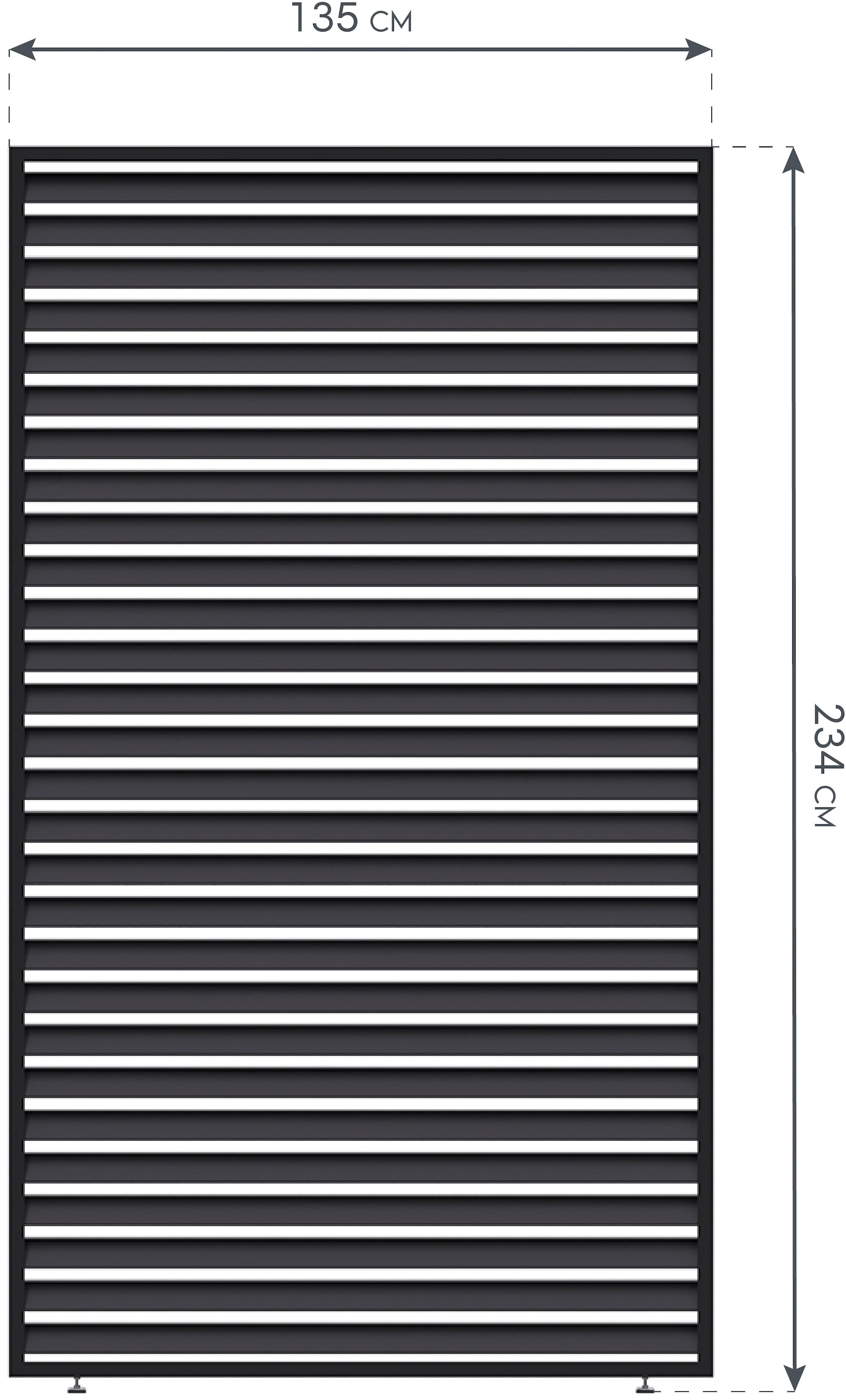 Paragon Pavillonseitenteil »Lamellen Sichtschutz für Pergola Grand Tuscan 14 Grau« BxH: 135x234 cm