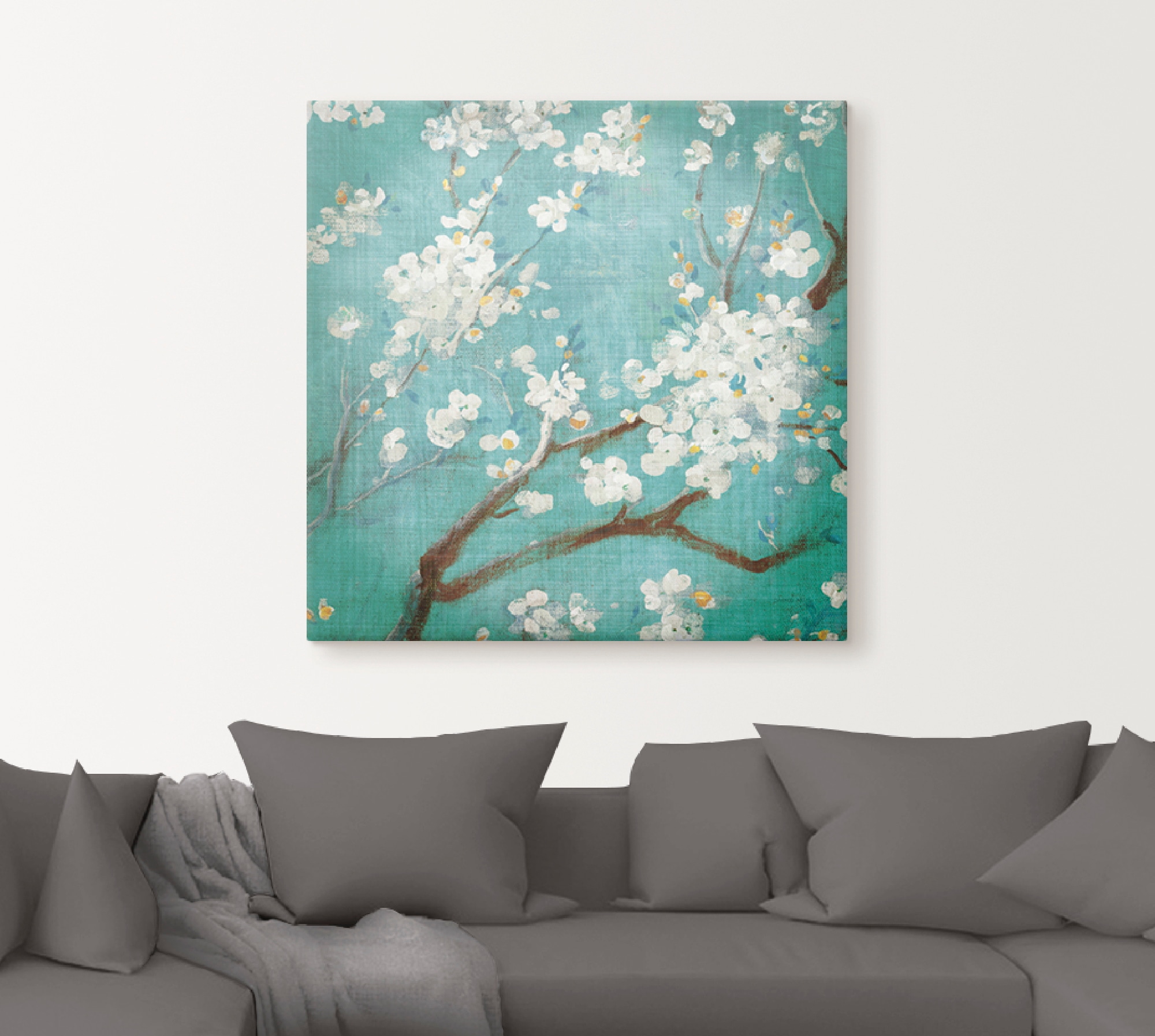 Artland Leinwandbild »Weiße Kirschblüten I«, Blumen, (1 St.), auf Keilrahmen gespannt