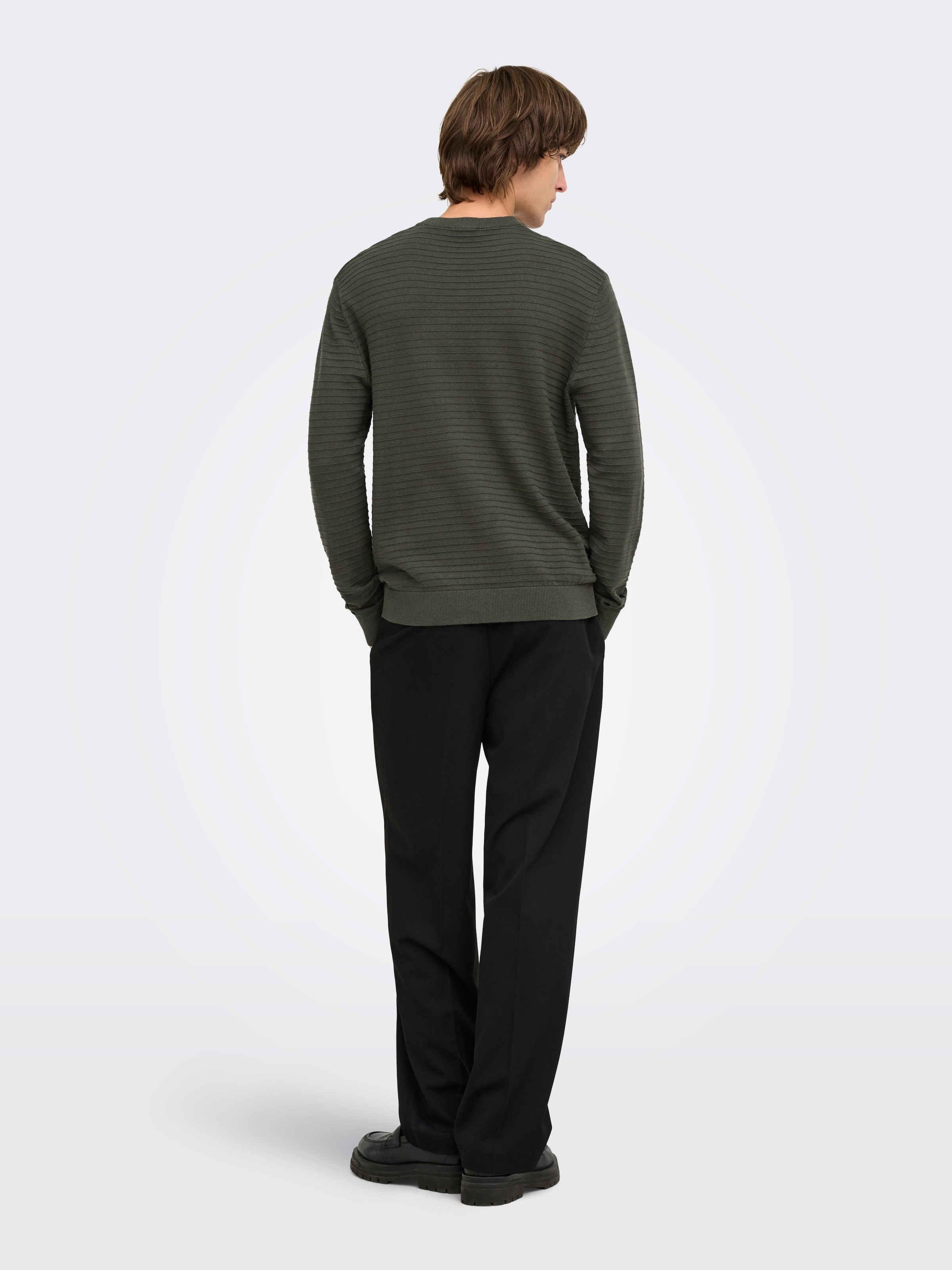 ONLY & SONS Rundhalspullover »ONSSTORM LS CREW KNIT OTL« Baumwolle, regular fit