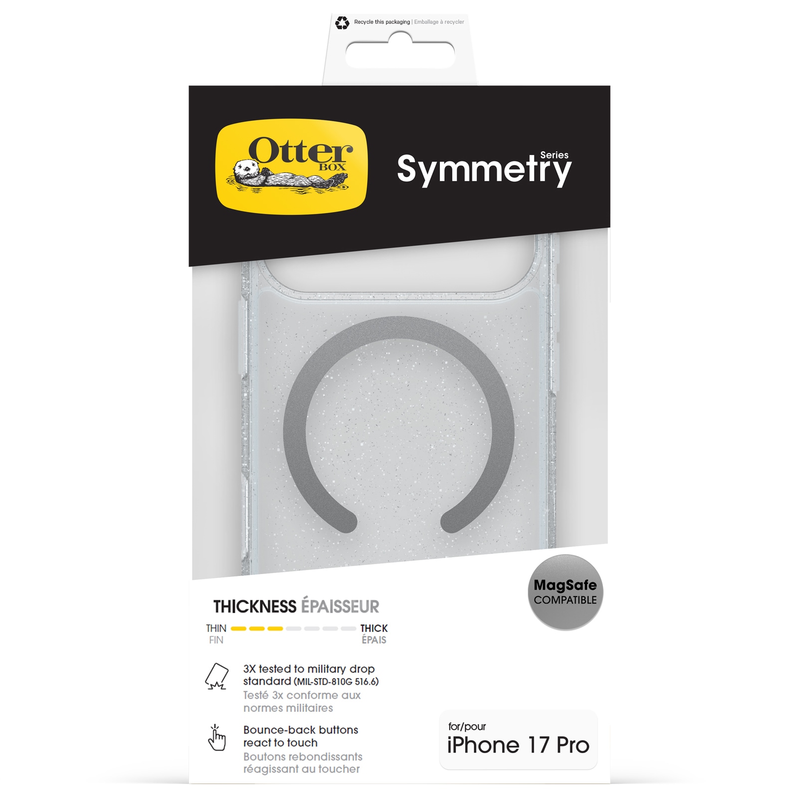 Otterbox Handyhülle »Symmetry Series Clear mit MagSafe für Apple iPhone 17 Pro« Apple iPhone 17 Pro Backcover, Schutzhülle, Handyschutzhülle, Case, Schutzcase, stoßfest