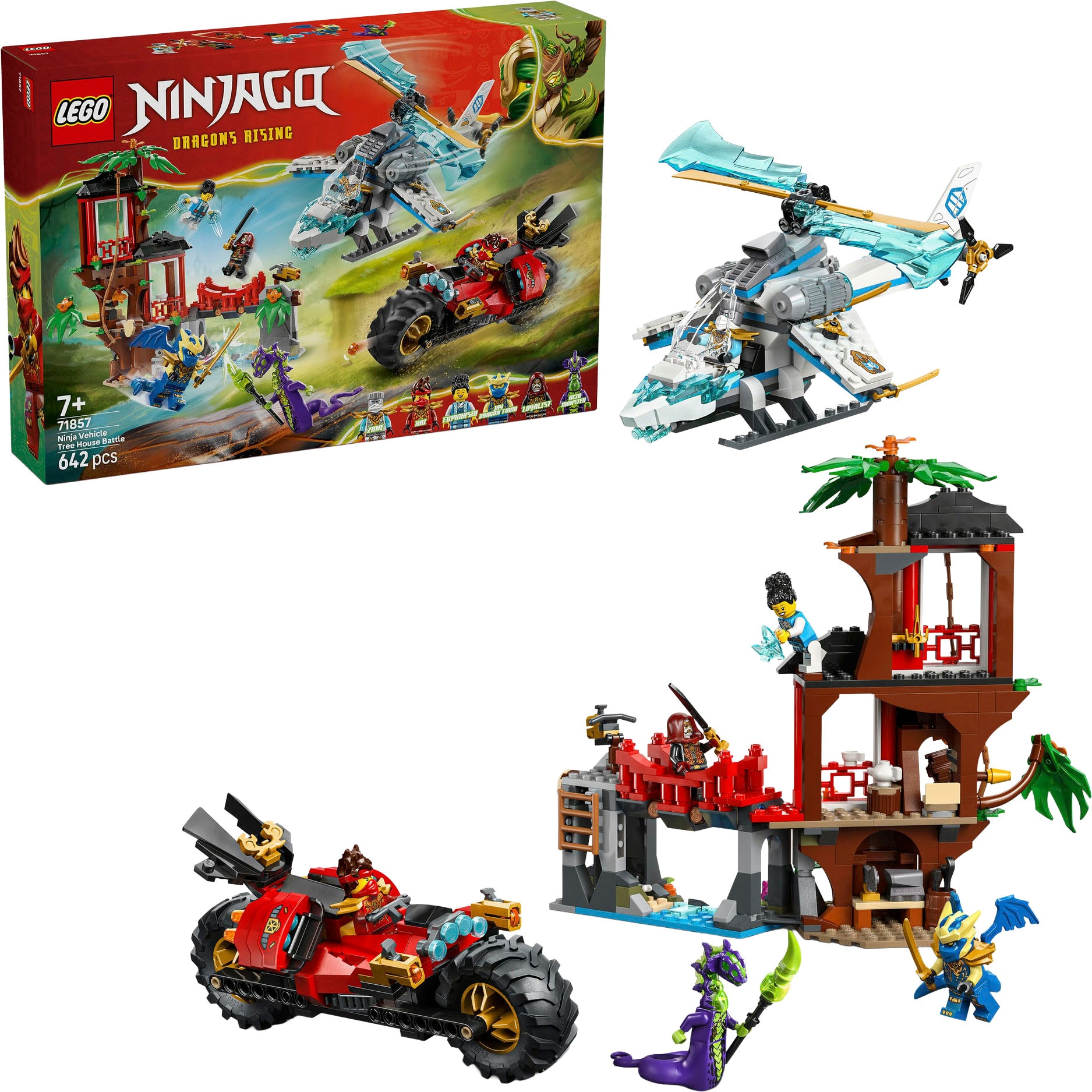 LEGO® Konstruktionsspielsteine »Showdown am Baumhaus mit dem Ninja-Bike (71857), LEGO Ninjago«
