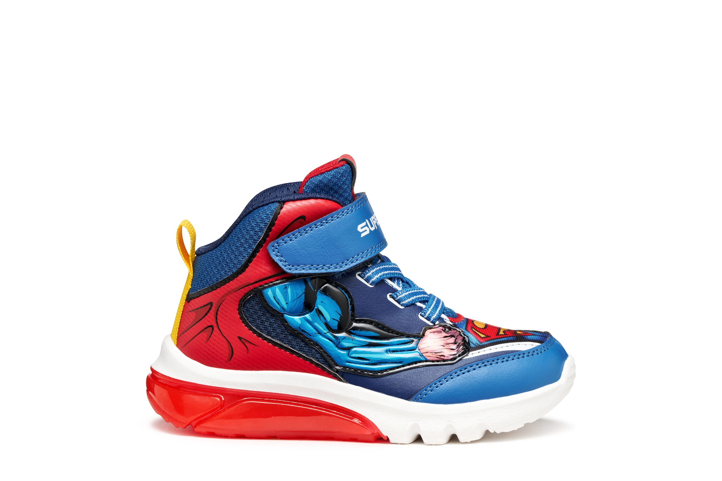 Geox Sneaker »J CIBERDRON BOY Superman Blinkschuh«  Schnürboots, Blinkschuh mit cooler Blinkfunktion