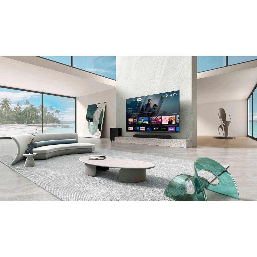 TCL QLED Mini LED-Fernseher »65C935X2«, 164 cm/65 Zoll, 4K Ultra HD, Google TV-Smart-TV, 2500nits, HDR Extreme, Dolby Atmos, HDMI 2.1, ONKYO-Soundbar