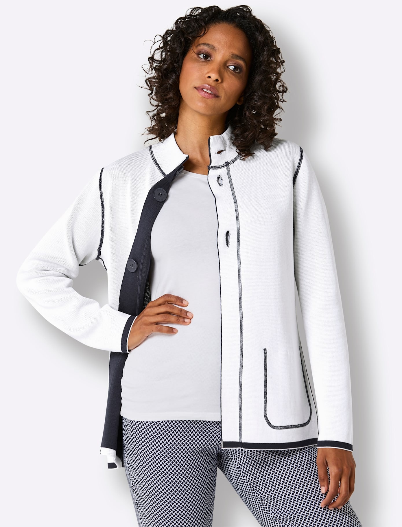 CREATION L PREMIUM Jacquardstrickjacke