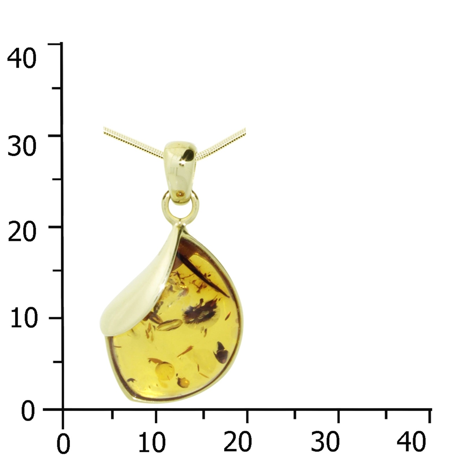 OSTSEE-SCHMUCK Kette und Anhänger Set »- Jula 29 mm - Gold 333/000 - Bernstein«