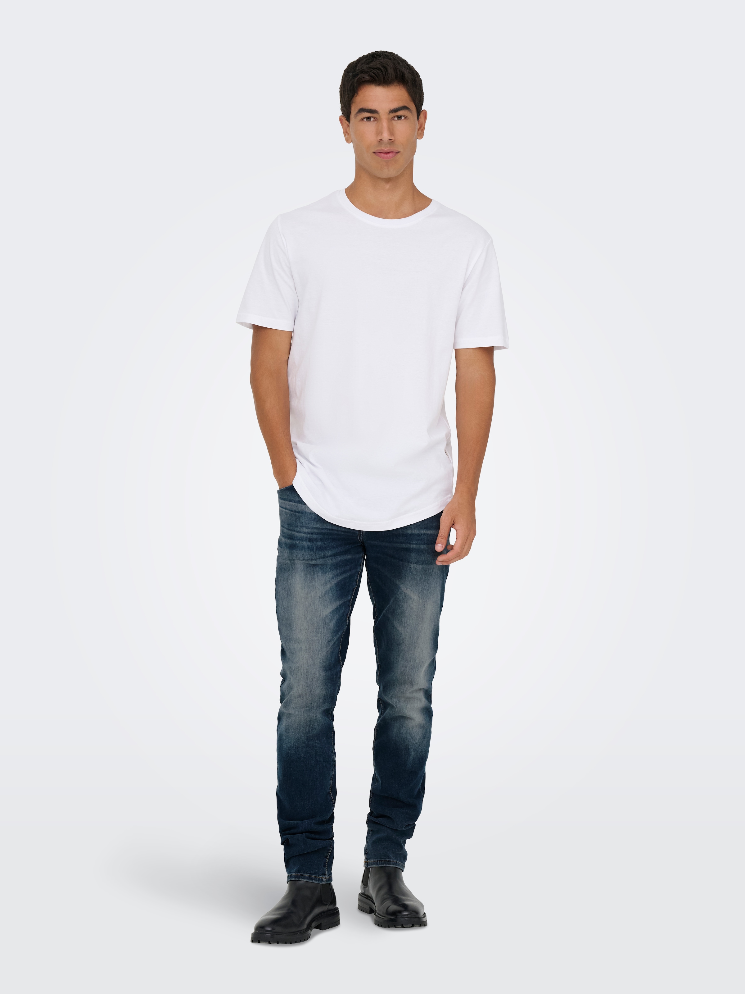 ONLY & SONS Slim-fit-Jeans »ONSLOOM SLIM EBONY 0366« mit niedriger Taille, sehr elastischer Denim