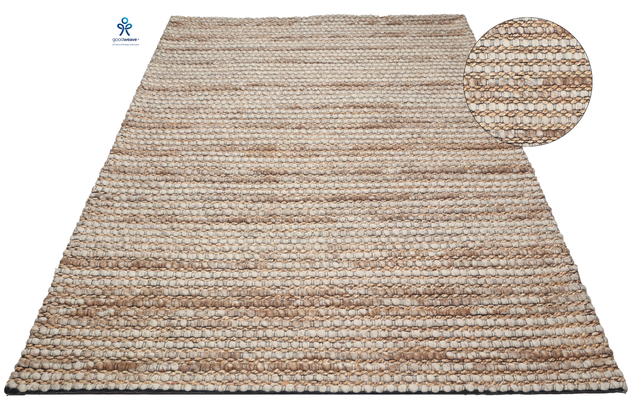 my home Hochflor-Teppich »Leevy«, rechteckig, 25 mm Höhe, Handwebteppich, Wolle, Robust und Langlebig