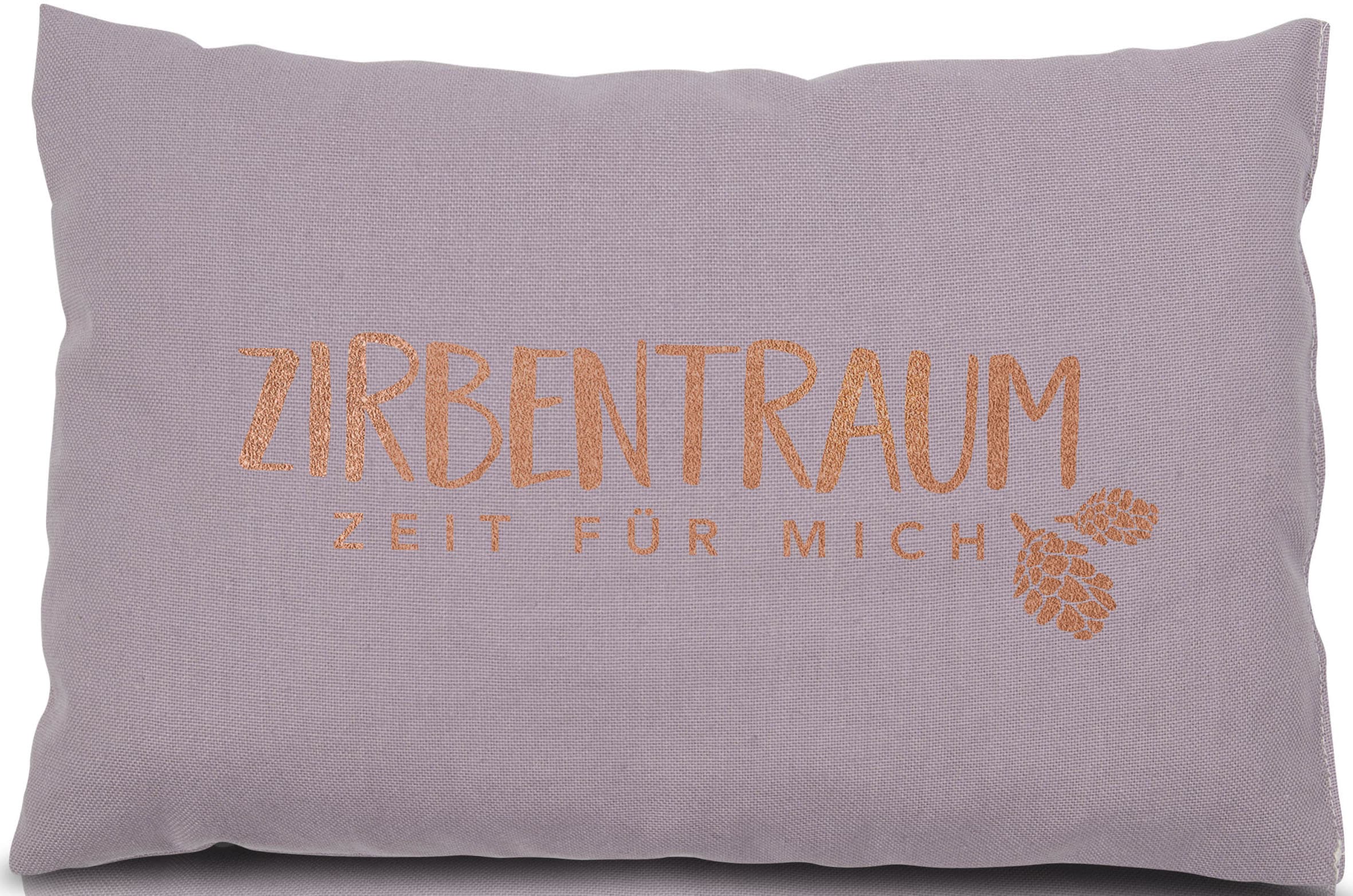 herbalind Zirbenkissen »Zirbentraum in Anthrazit/Roségold 30x20 mit Reißverschluss - Gefüllt«, (1 tlg.), mit hochwertigen Zirbenholzflocken 100% Baumwolle - Made in Germany