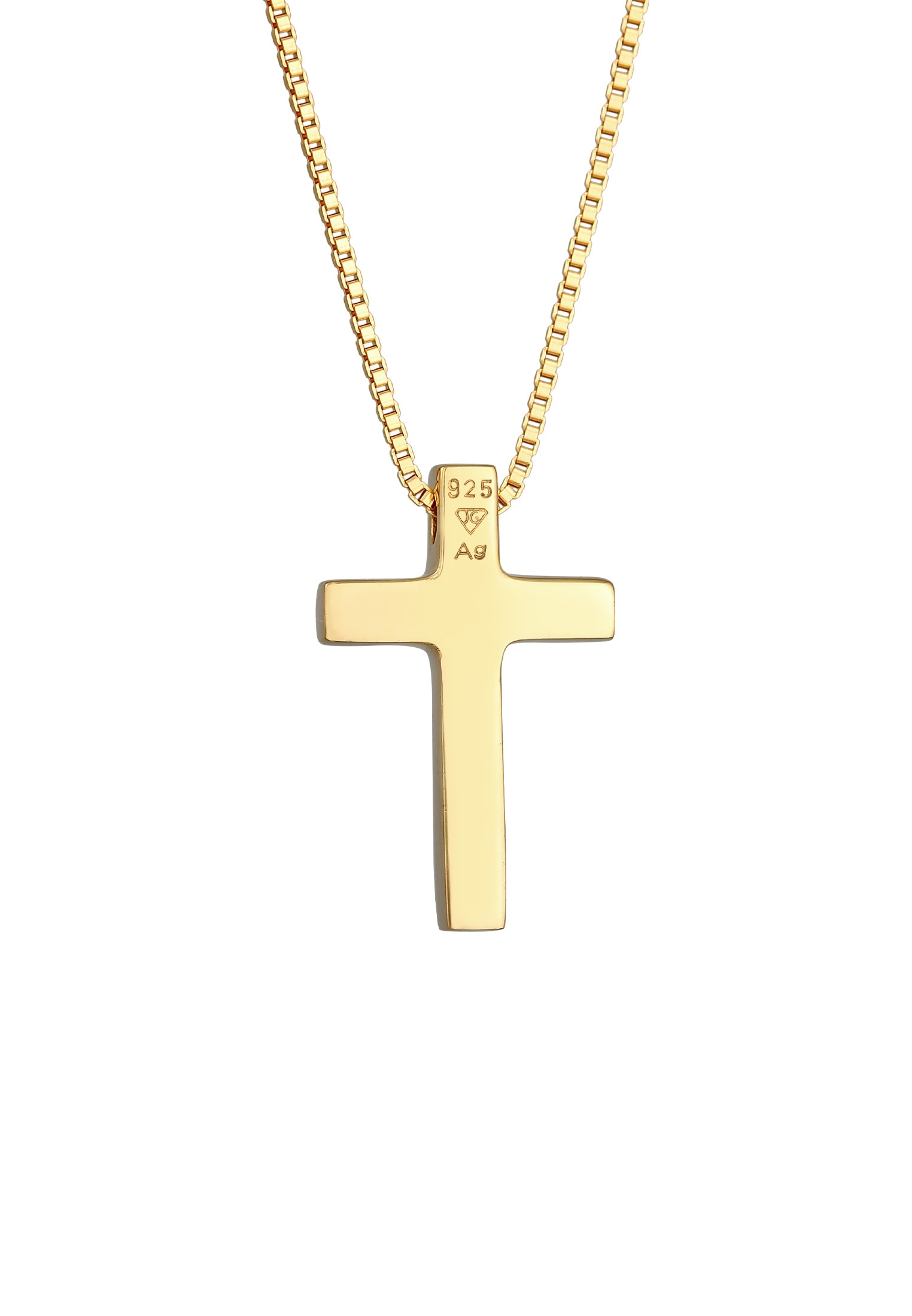 Elli Premium Kette mit Anhänger »Halskette Kreuz Religion Basic Unisex 925 Silber«