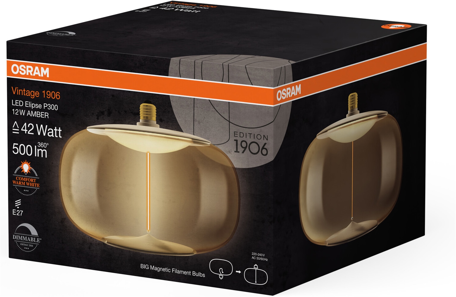 Osram LED-Filament »Vintage 1906 Big Elipse« E27 1 Stk. Warmweiß