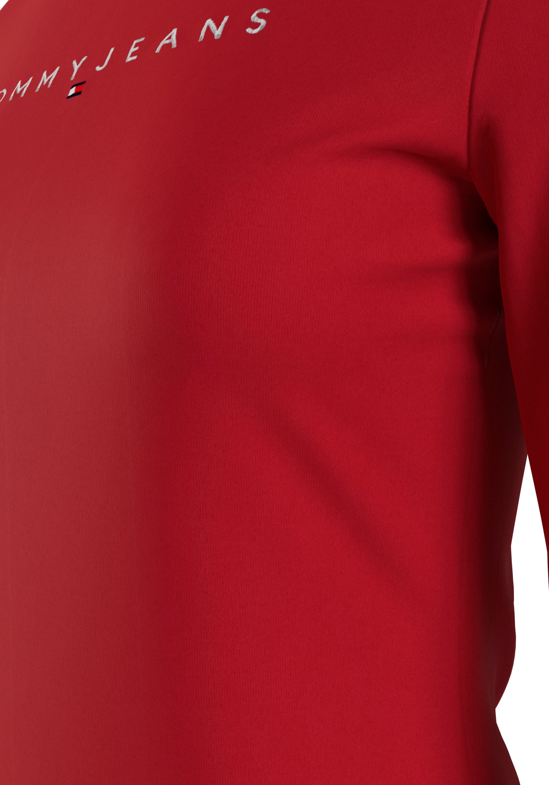 Tommy Jeans Logostickerei OTTO Longsleeve«, mit bestellen Langarmshirt »Slim Shirt Linear bei