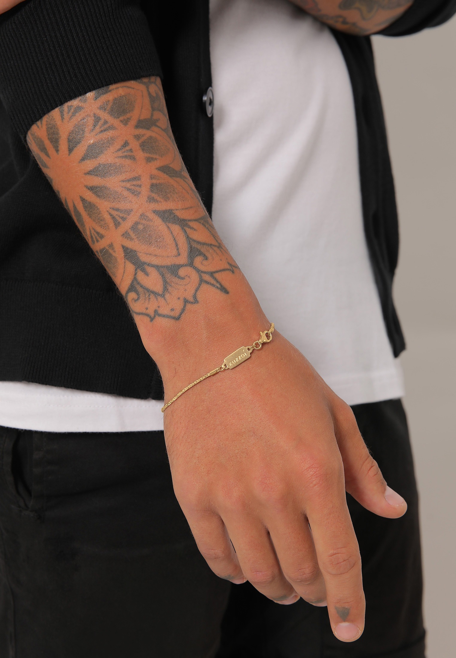 Kuzzoi Armkette »Armband Herren Basic Kordelkette Gedreht 925 Silber«