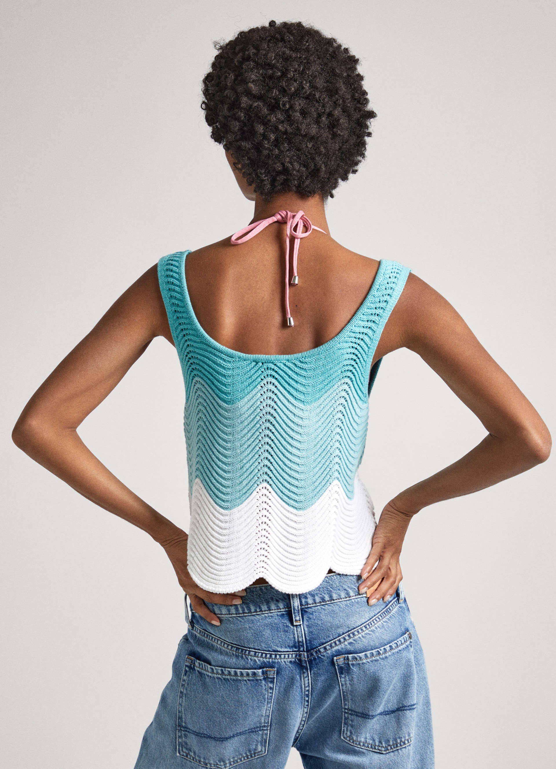 Pepe Jeans Stricktop »GALEA«, mit Wellensaum