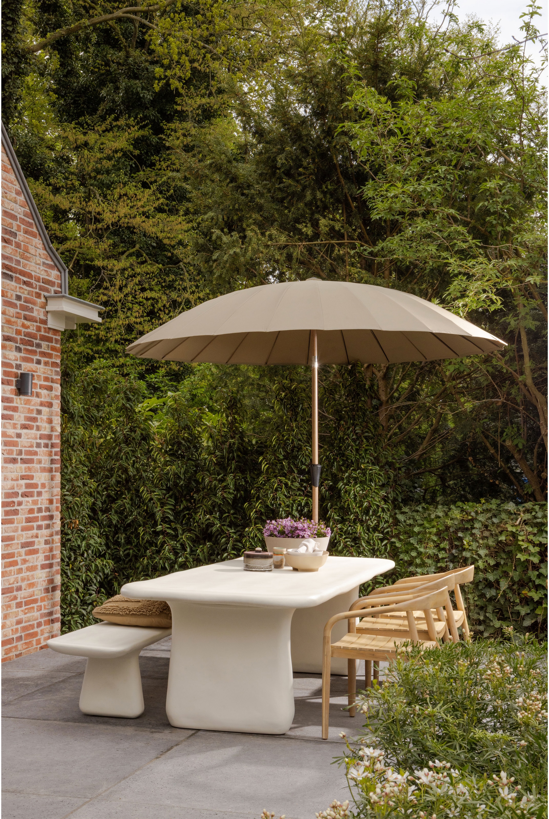 WOOOD Sitzbank »WOOOD LOGGIA TUINBANK 227X40 CM VEZELVERSTERKTE POLYMEER NATUREL« Loggia Essbank aus FRP