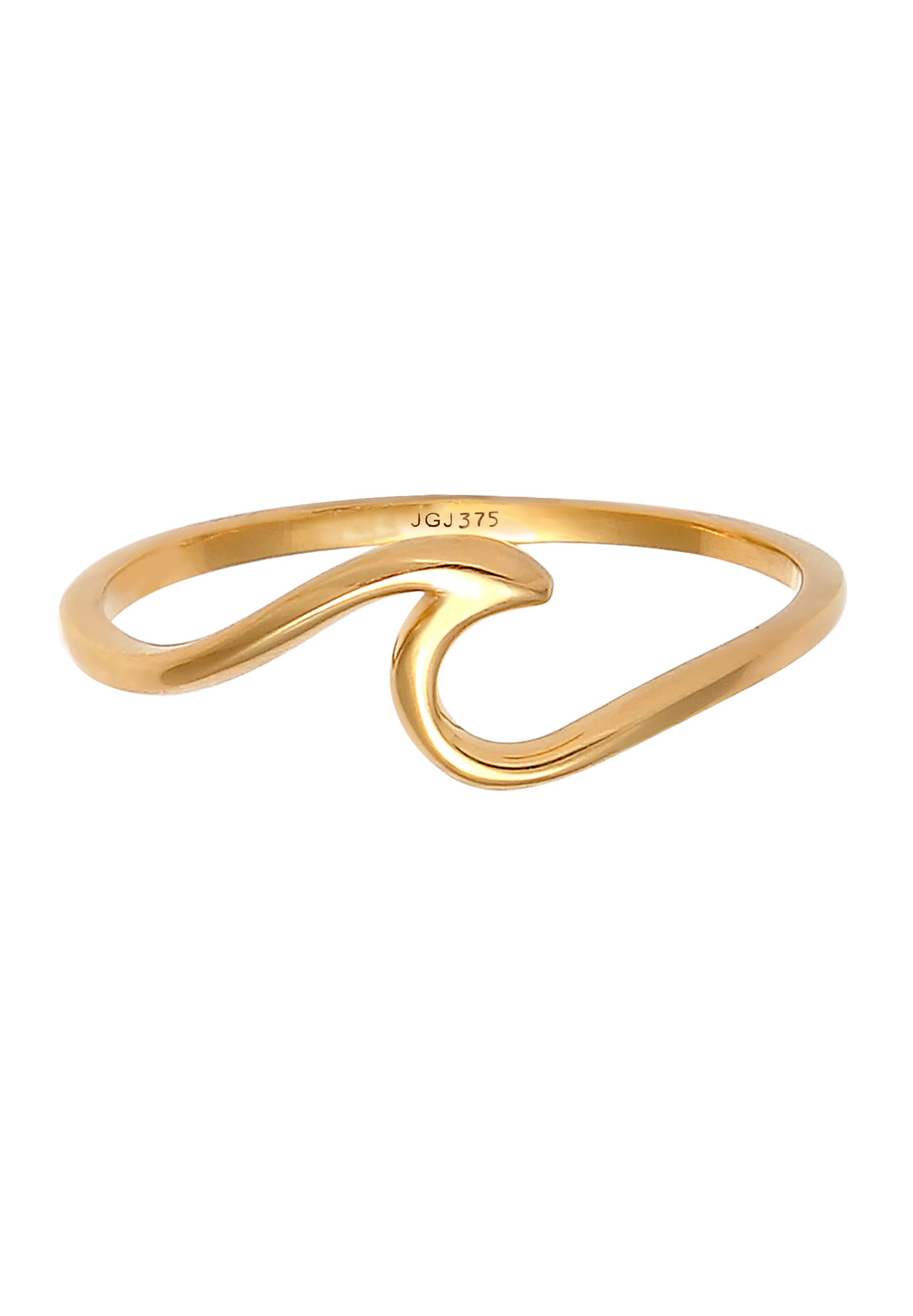 Elli Premium Silberring »Ring Wellen Wave Strand Maritim 375 Gelbgold«