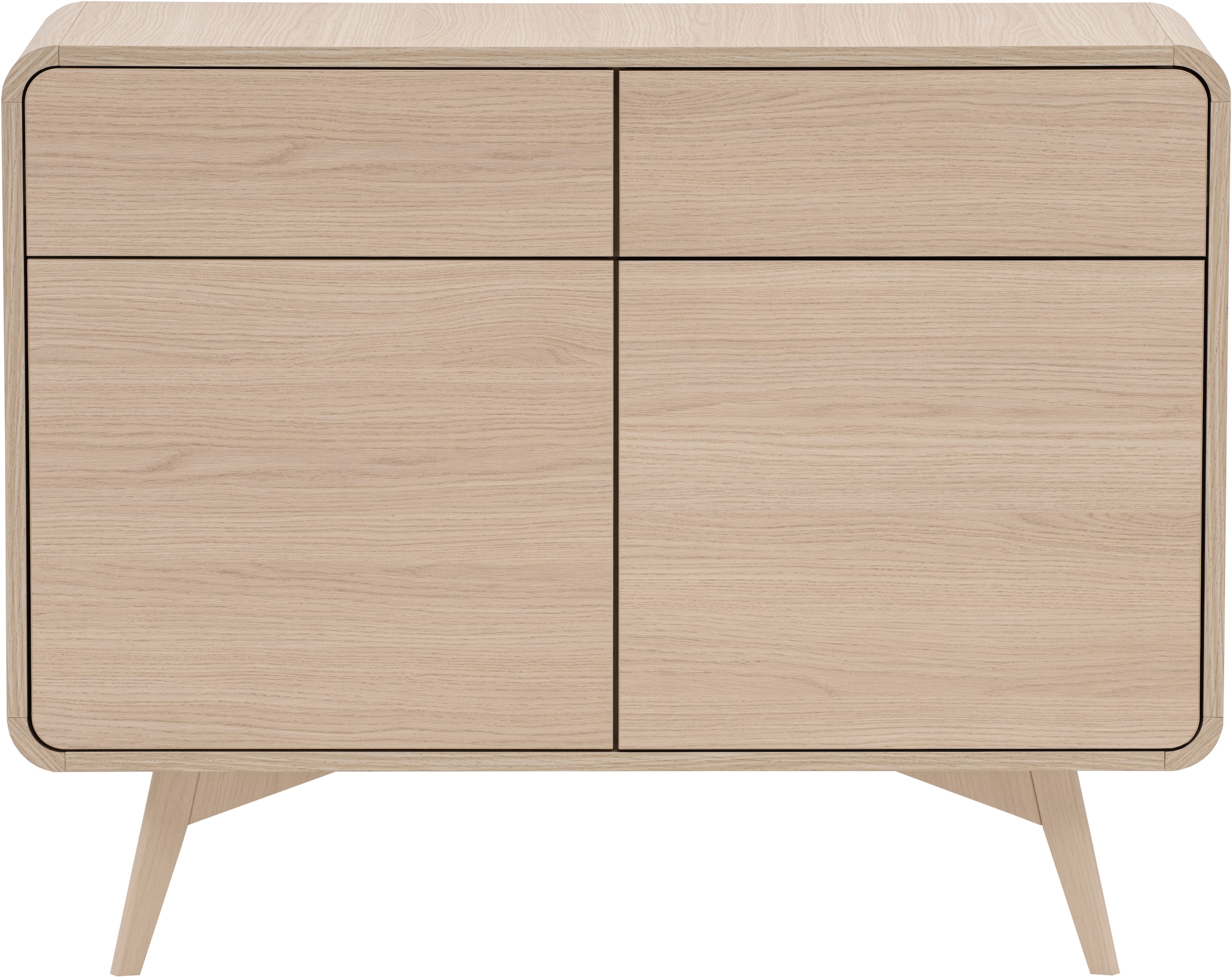 Home affaire Sideboard »Torsby, moderner Schrank, Kommode in Eiche Natur, 108 cm breit« abgerundete Ecken, ausreichend Stauraum, vielseitig einsetzbar