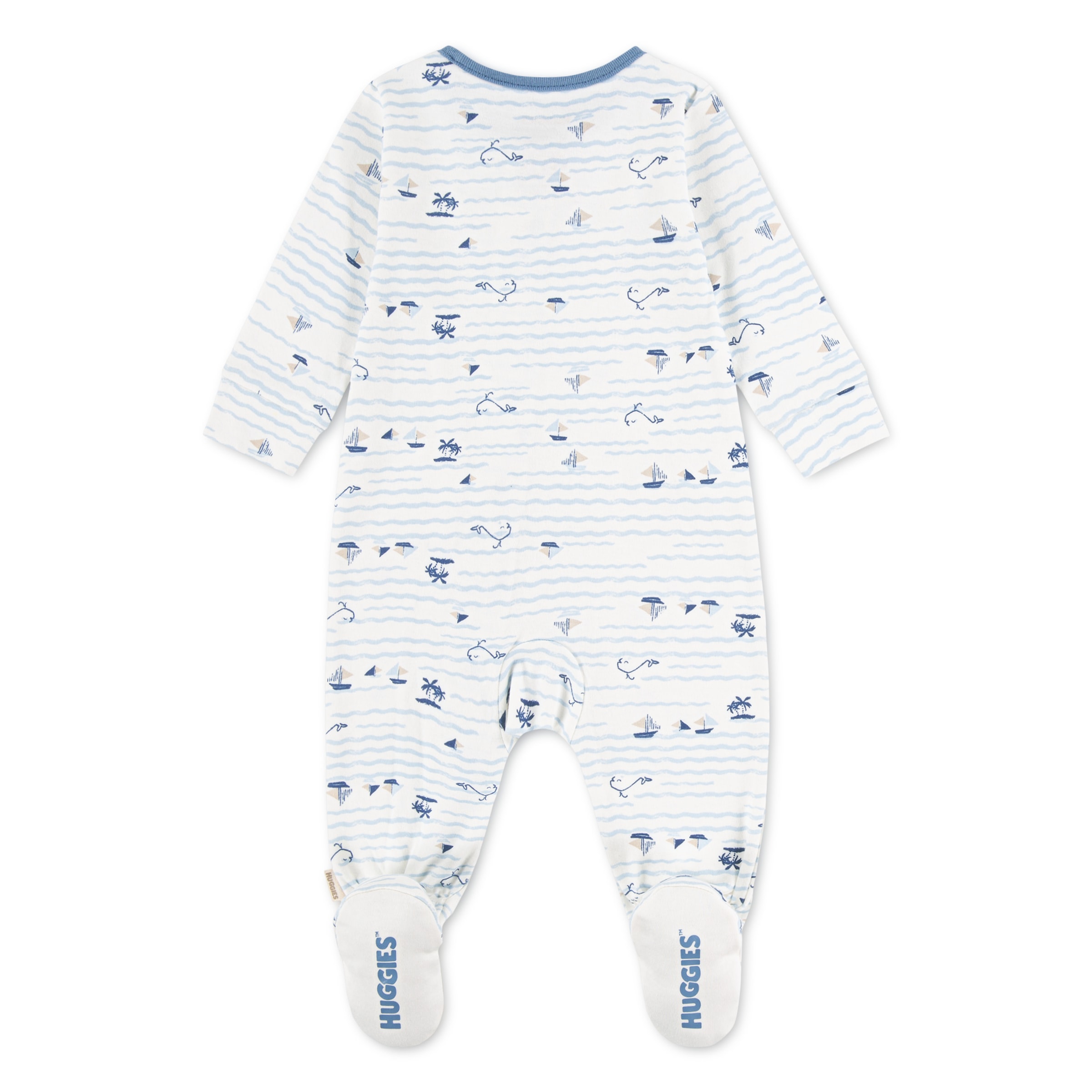 HUGGIES babywear Schlafoverall »HUGB FOOTED COVERALL« mit maritimem Alloverprint, Baumwolle