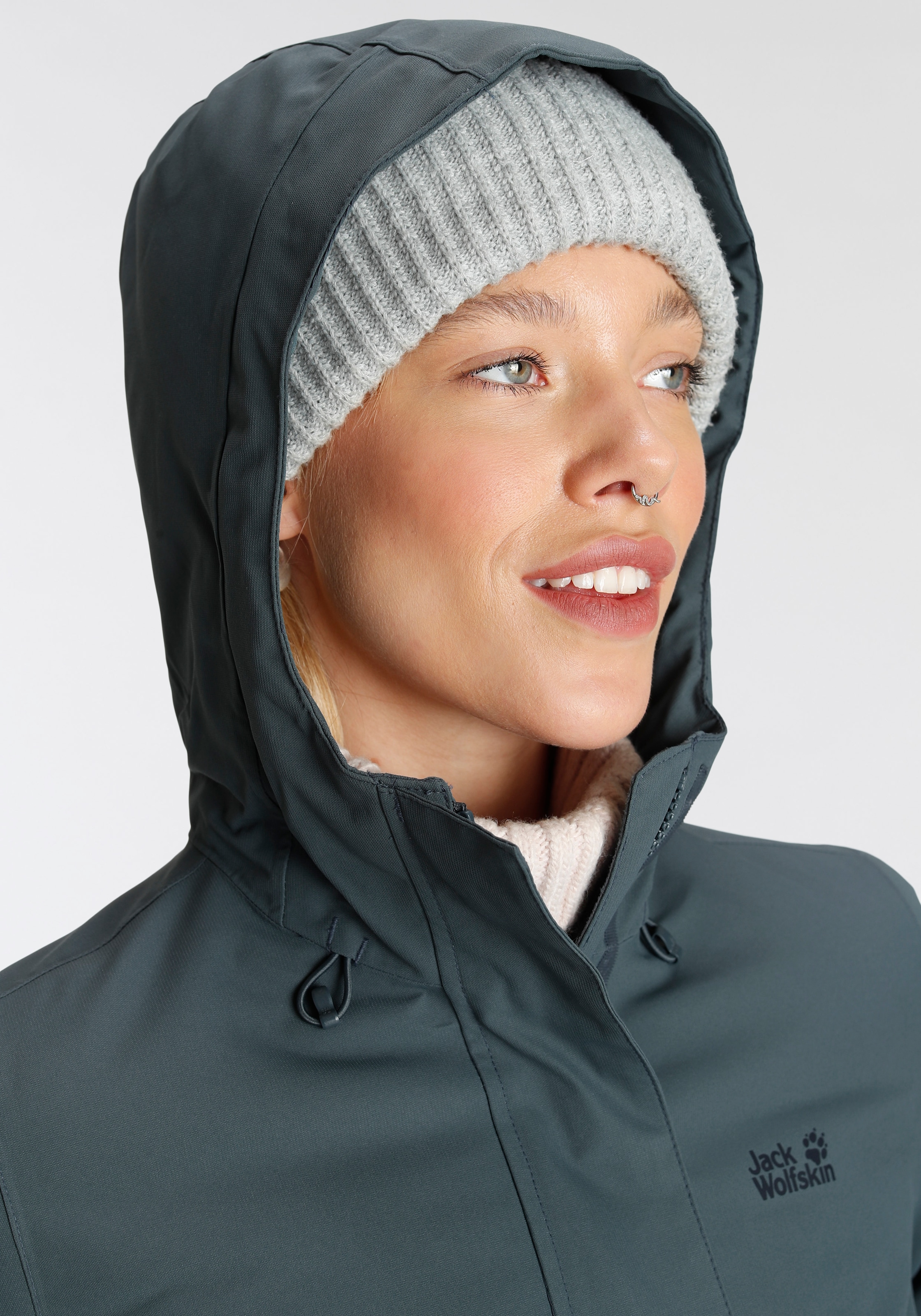 Jack Wolfskin Parka »KIOLA«, mit Kapuze, Winddicht & Wasserabweisend & Atmungsaktiv