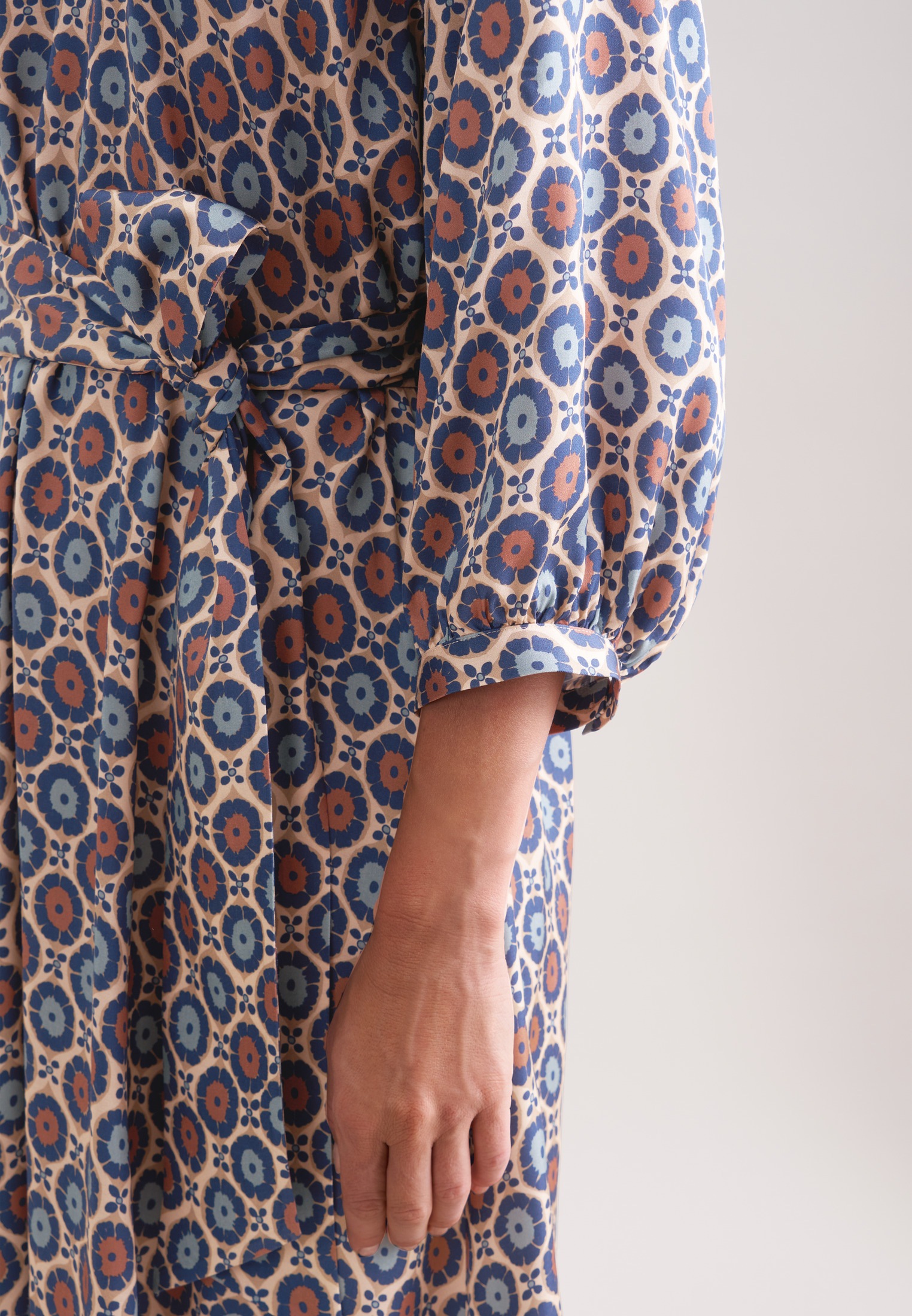 seidensticker Sommerkleid 3/4 V-Neck Druck