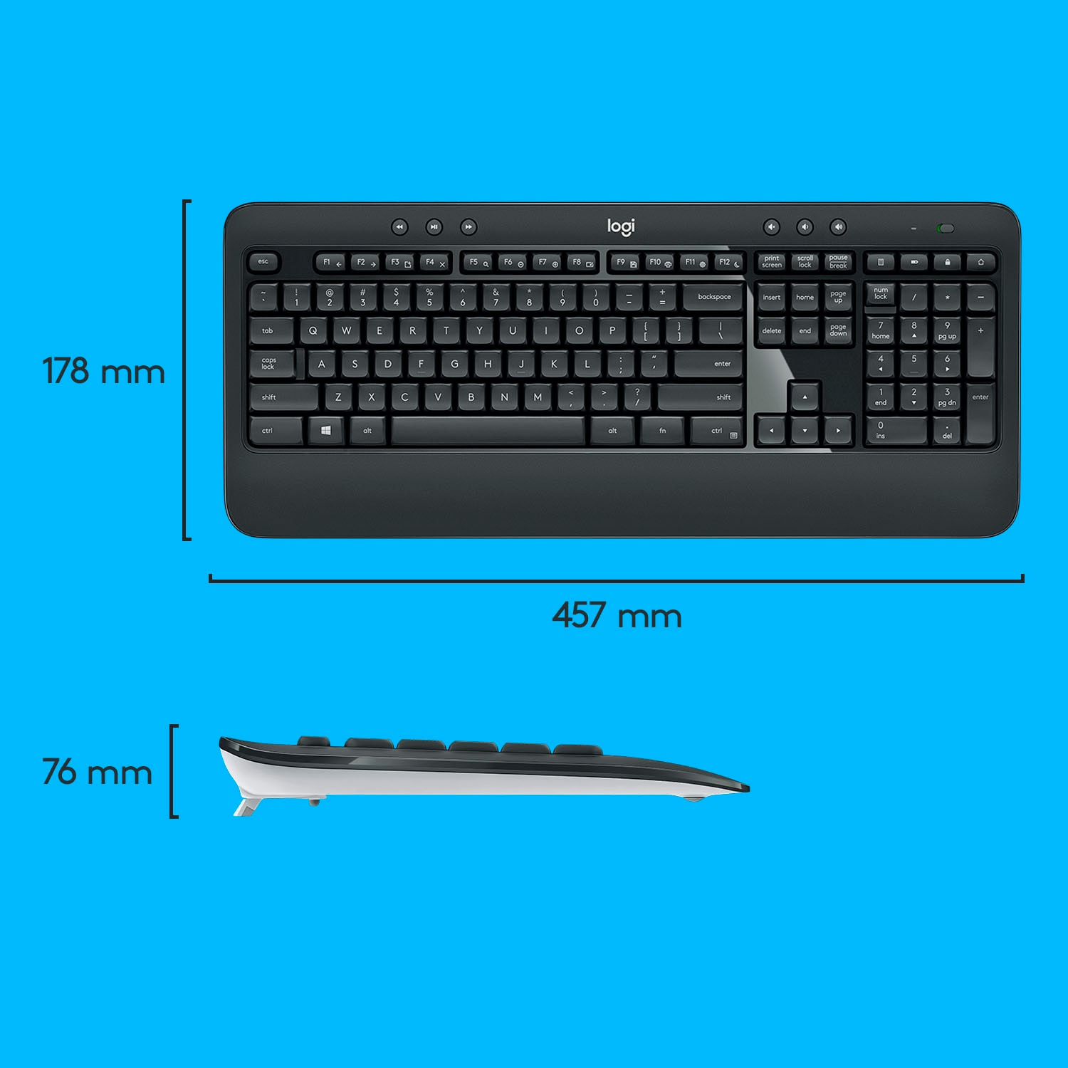 Logitech Tastatur »920-008685«, (Fn-Tasten-Ziffernblock)