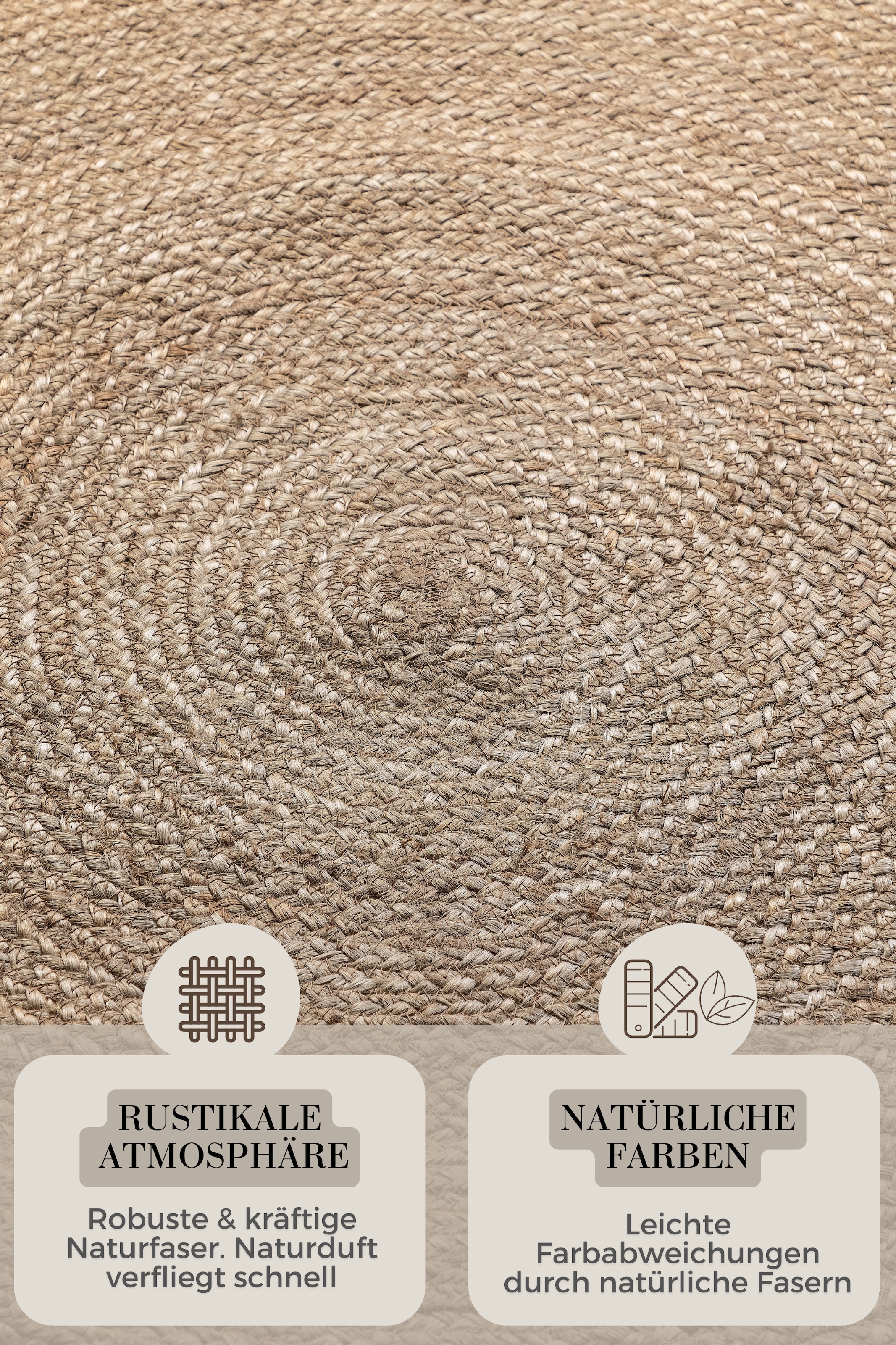 HANSE Home Teppich »Rangpur Juteteppich, in rund und oval« oval 10 mm Höhe handgewebt, 100% Jute , Natur, Wohnzimmer, Flur, Boho, Skandi