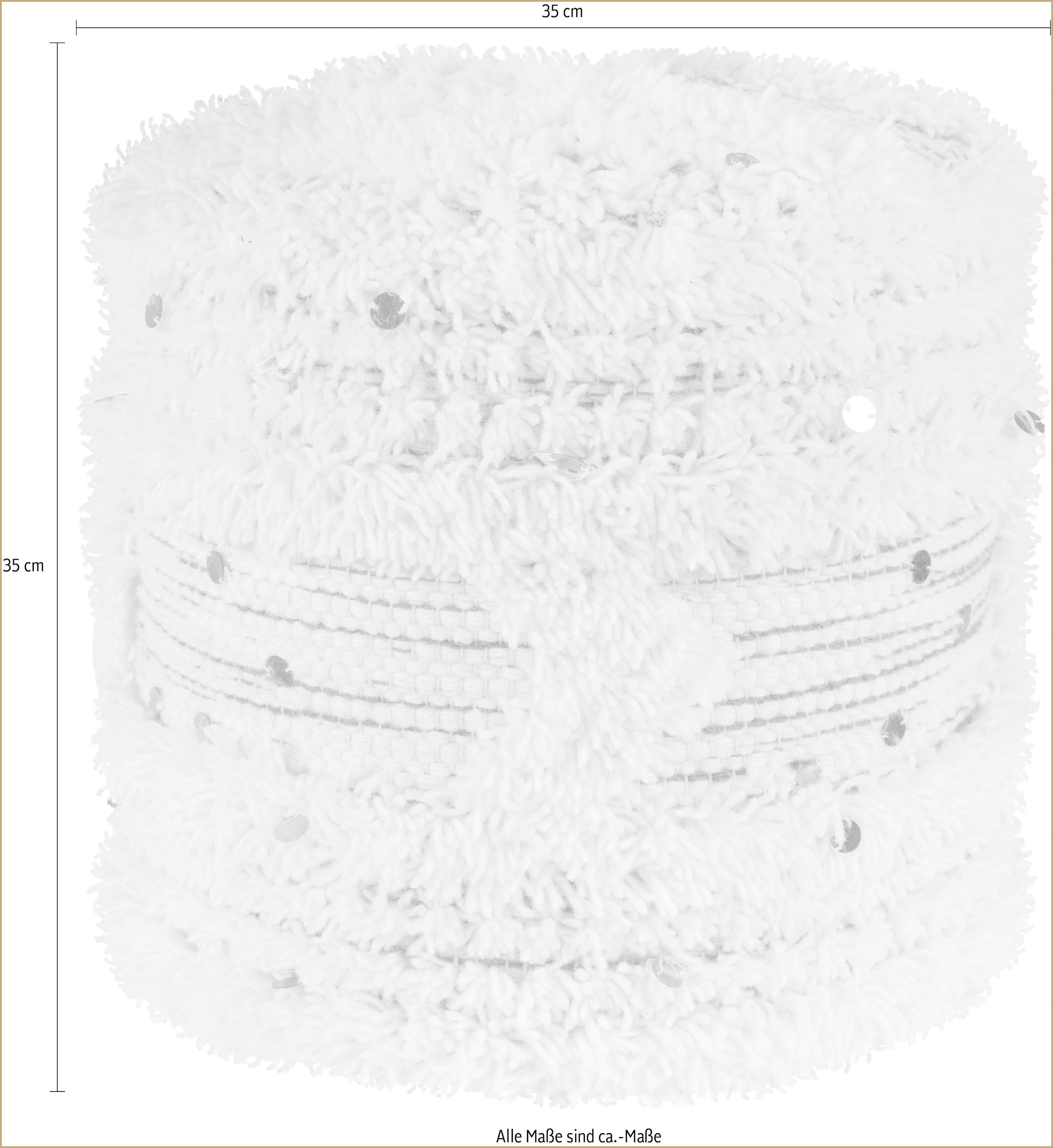 Kayoom Pouf »Bohist 425 35cm x 35cm,   Strukturen mit Fransen und Quasten« 1 Stk. tlg. handgefertigt, Unikat, sehr gut kombinierbar, vielfältig im Einsatz