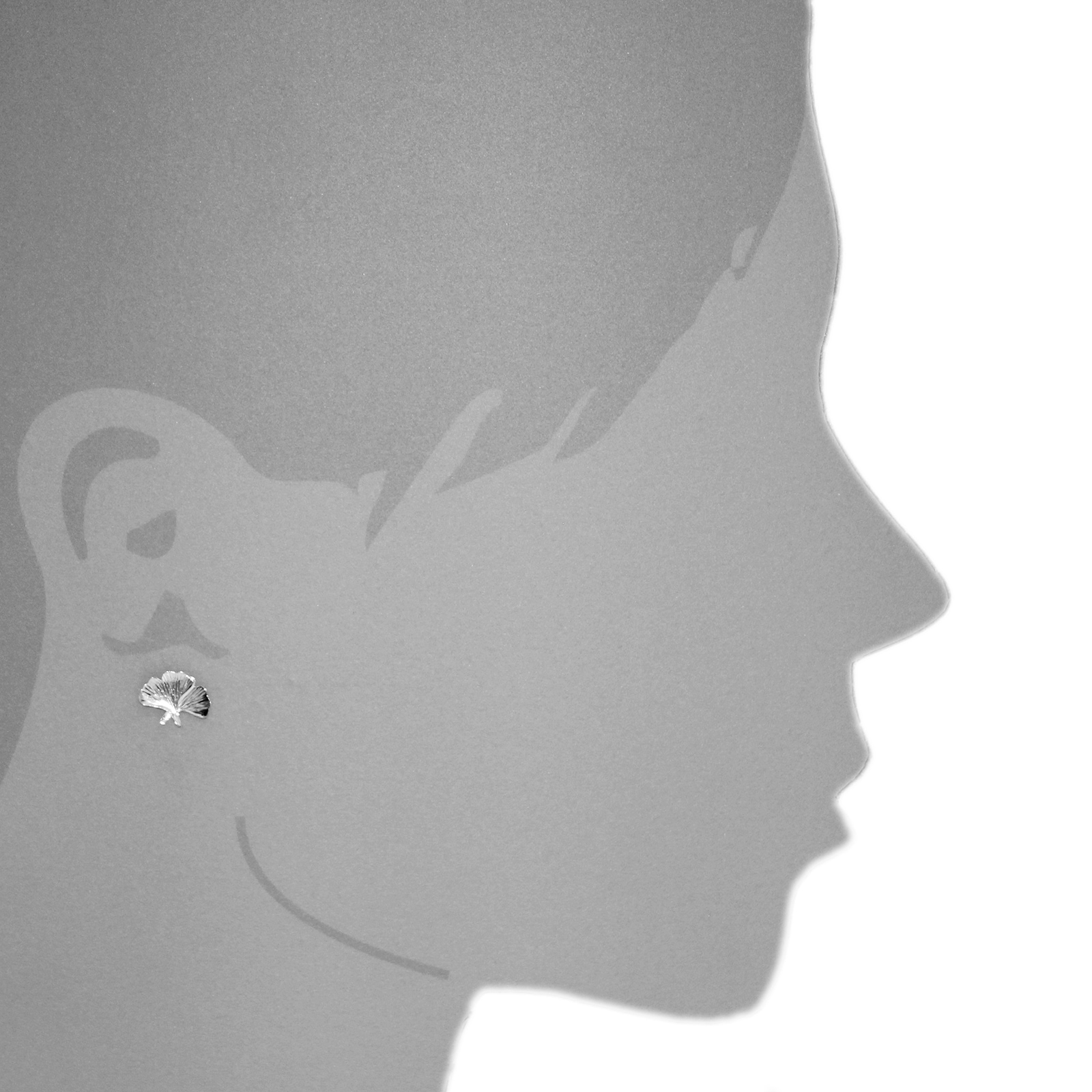 OSTSEE-SCHMUCK Paar Ohrstecker »- Ginkgoblatt - Silber 925/000 -,«