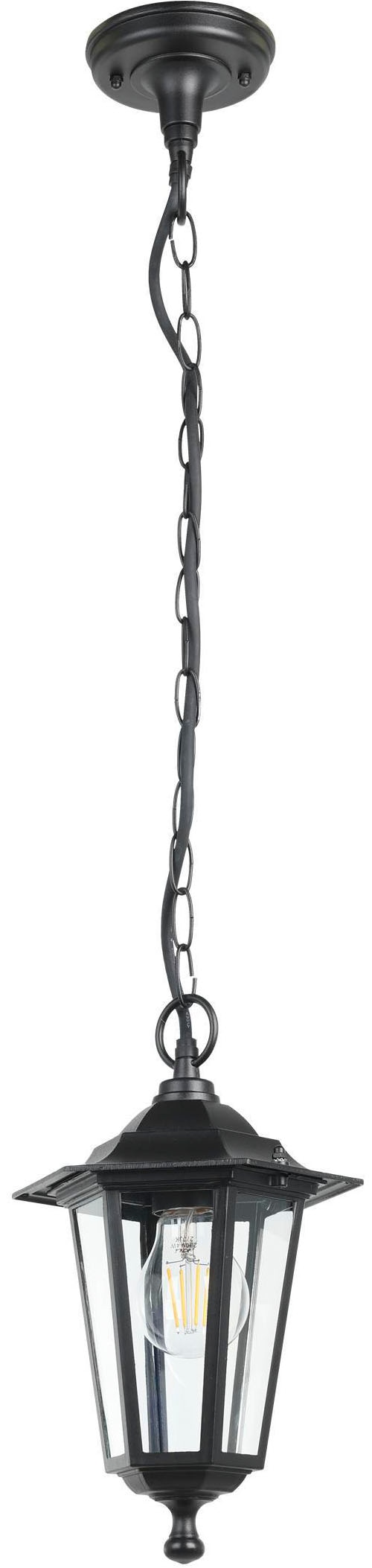 EGLO Hängeleuchte »LATERNA 4 Hängelampe schwarz, für Außenbereich, spritzwassergeschützt« E27 1 Stk. Außen-Hängelampe, aus Aluguss und Glas, E27, IP44, H90 x Ø20,5 cm