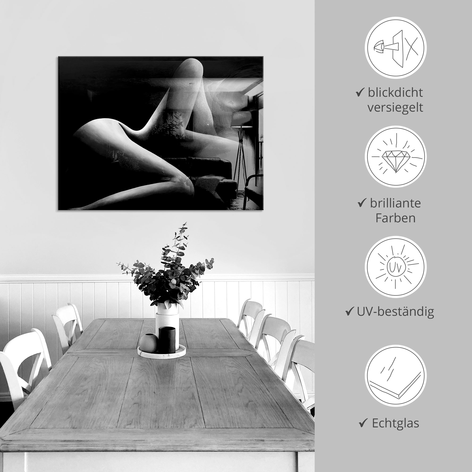 Artland Glasbild »Akt«, Frau, (1 St.), in verschiedenen Größen