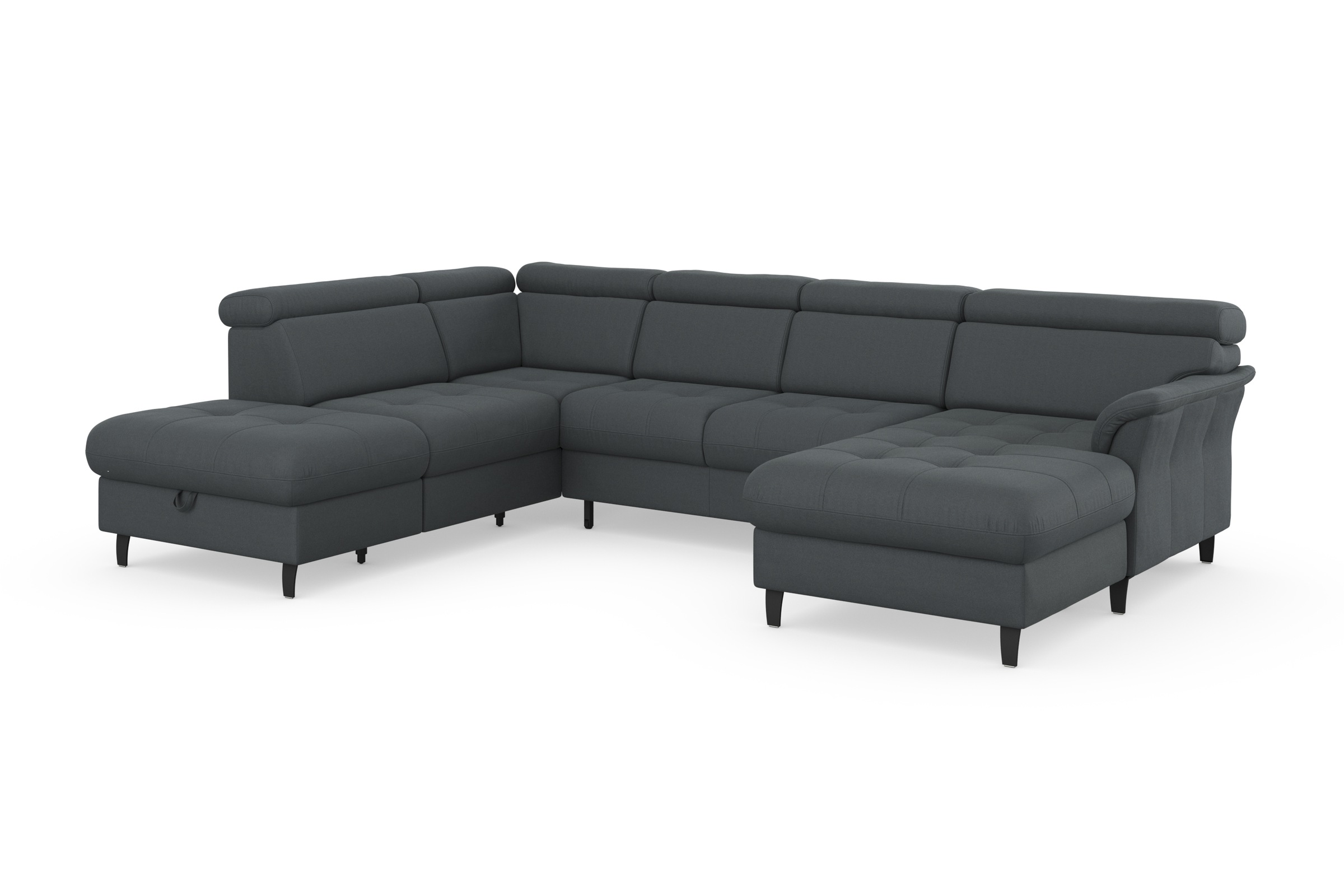 sit&more Wohnlandschaft »Marano U-Form«, inklusive Kopfteilverstellung, wahlweise mit Bettfunktion, Bettkasten