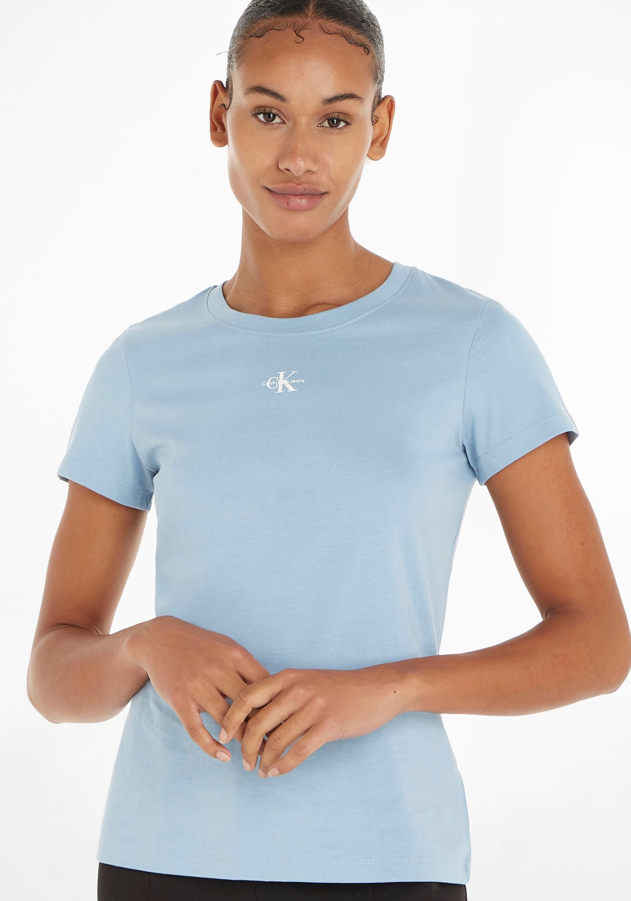 Calvin Klein Jeans T-Shirt »MICRO MONOLOGO SLIM FIT TEE«, mit  Rundhalsausschnitt bestellen bei OTTO | T-Shirts