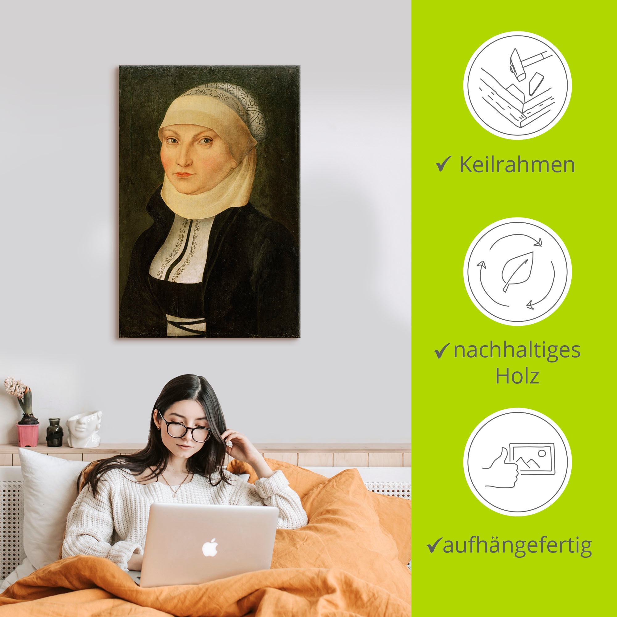 Artland Wandbild »Katharina von Bora«, Portrait, (1 St.), als Alubild,  Leinwandbild, Wandaufkleber oder Poster in versch. Größen bei OTTO