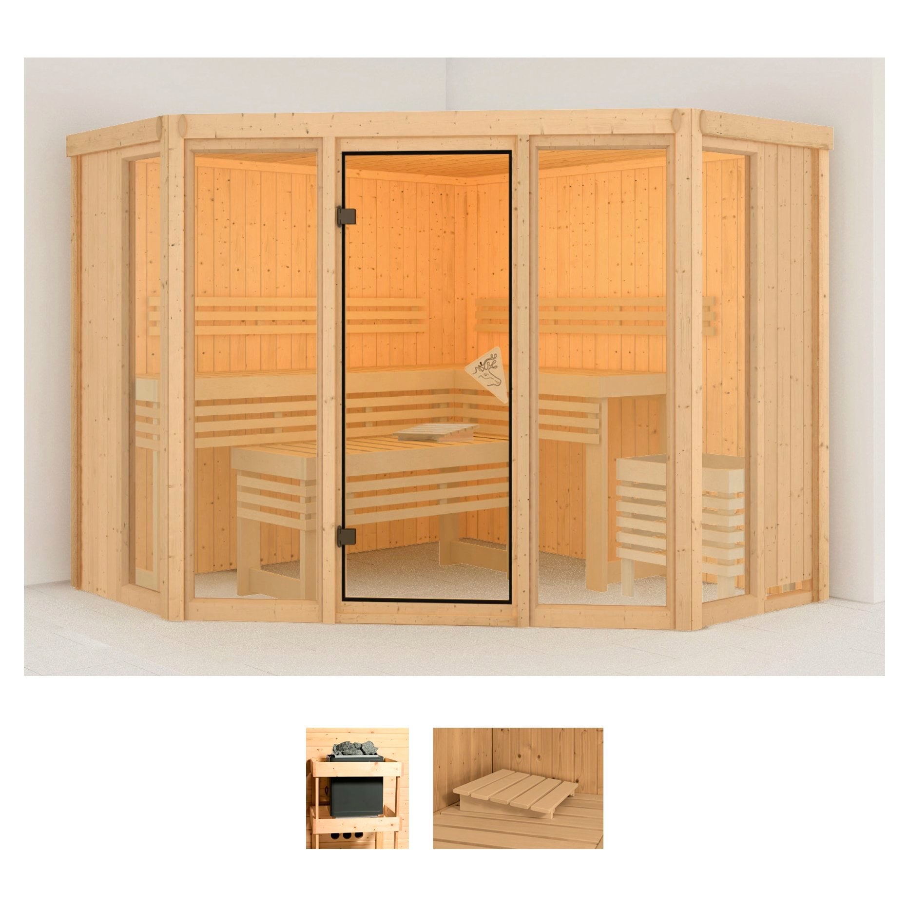 Karibu Sauna »Astrid 2«, (Set), ohne Ofen