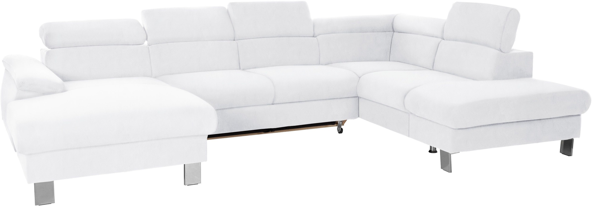 COTTA Polstergarnitur »Komaris U-Form, B: 320 bzw. 100 cm (Set: Wohnlandschaft & Hocker)«, (Set), mit Kopfteilverstellung, optional Bettfunktion, Bettkasten & Licht