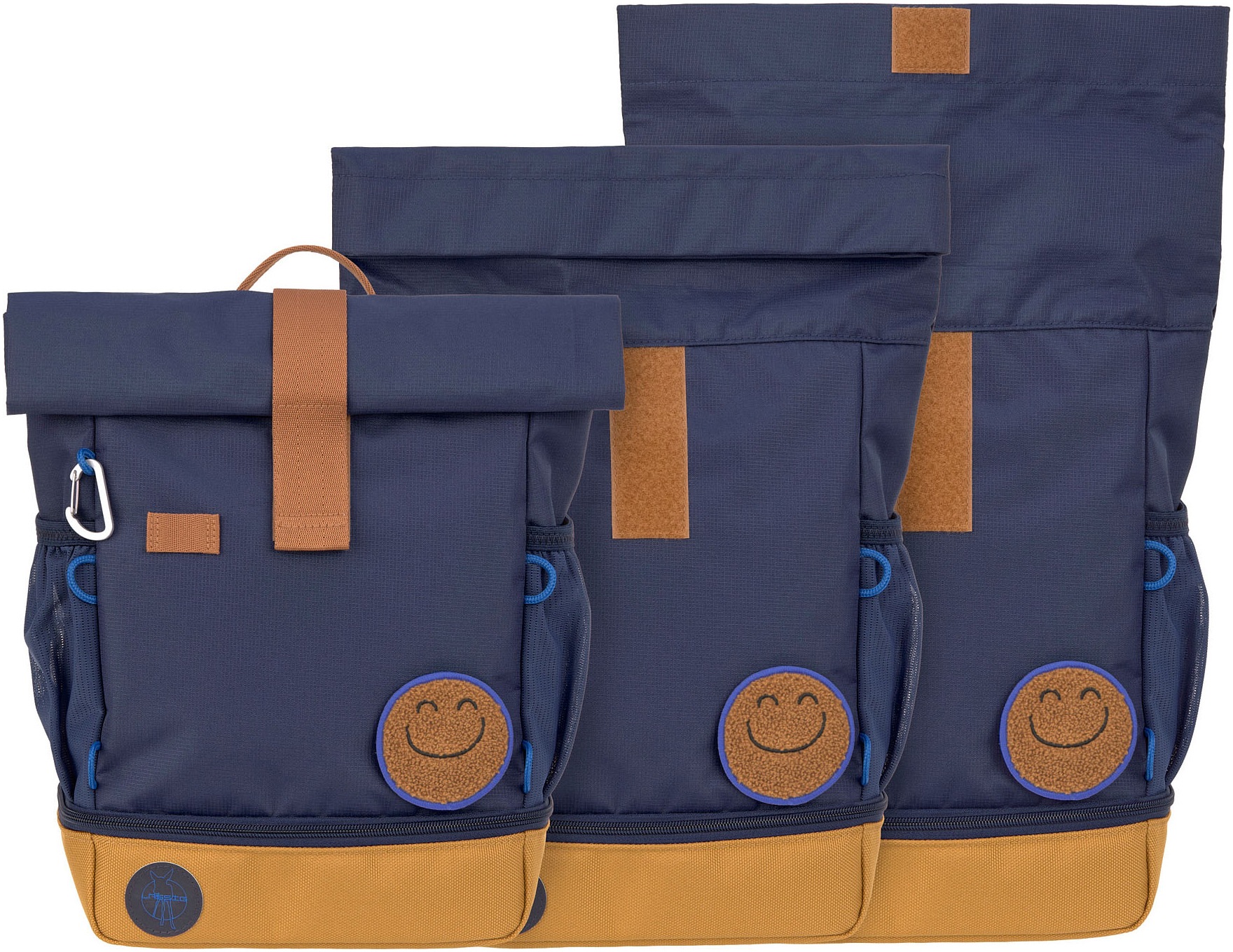 LÄSSIG Kinderrucksack »Little Gang, Mini Rolltop Backpack, navy« Reflektoren aus recycelten PET-Flaschen