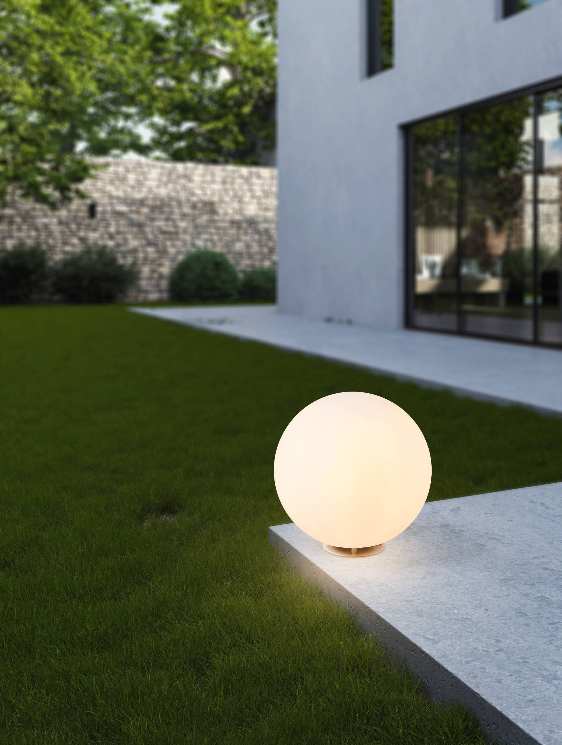 EGLO Kugelleuchte »Monterolo Garten Kugel, Außenleuchte, Kunststoff, E27, IP65« E27 1 Stk. Kugelleuchte - weiß - 1X40W exkl.
