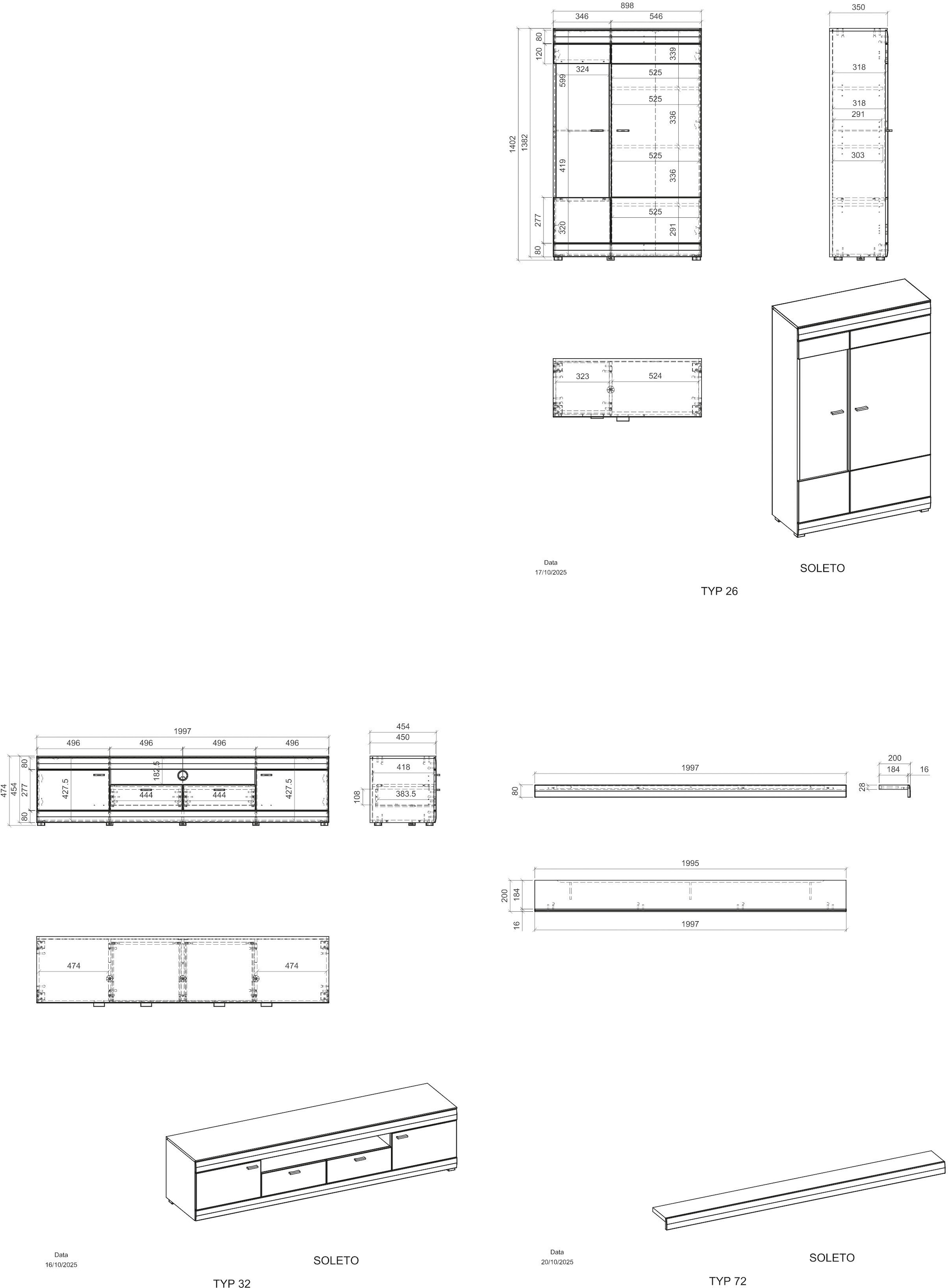 Home affaire Wohnwand »Soleto, zeitlose Anbauwand, Komplettset im modernen Stil« Komplett-Set, 3 Stk. tlg.