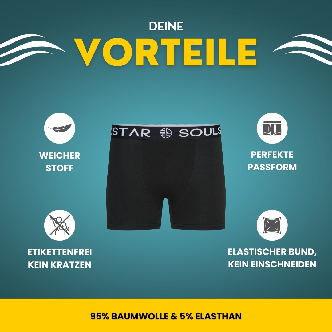SOULSTAR Boxershorts »Basic Herren Unterhosen Unterwäsche Extra Weiches Material Männer« Packung, 3er-Pack, 3 Stk. Basic Herren Unterhosen Unterwäsche Extra Weiches Material Männer