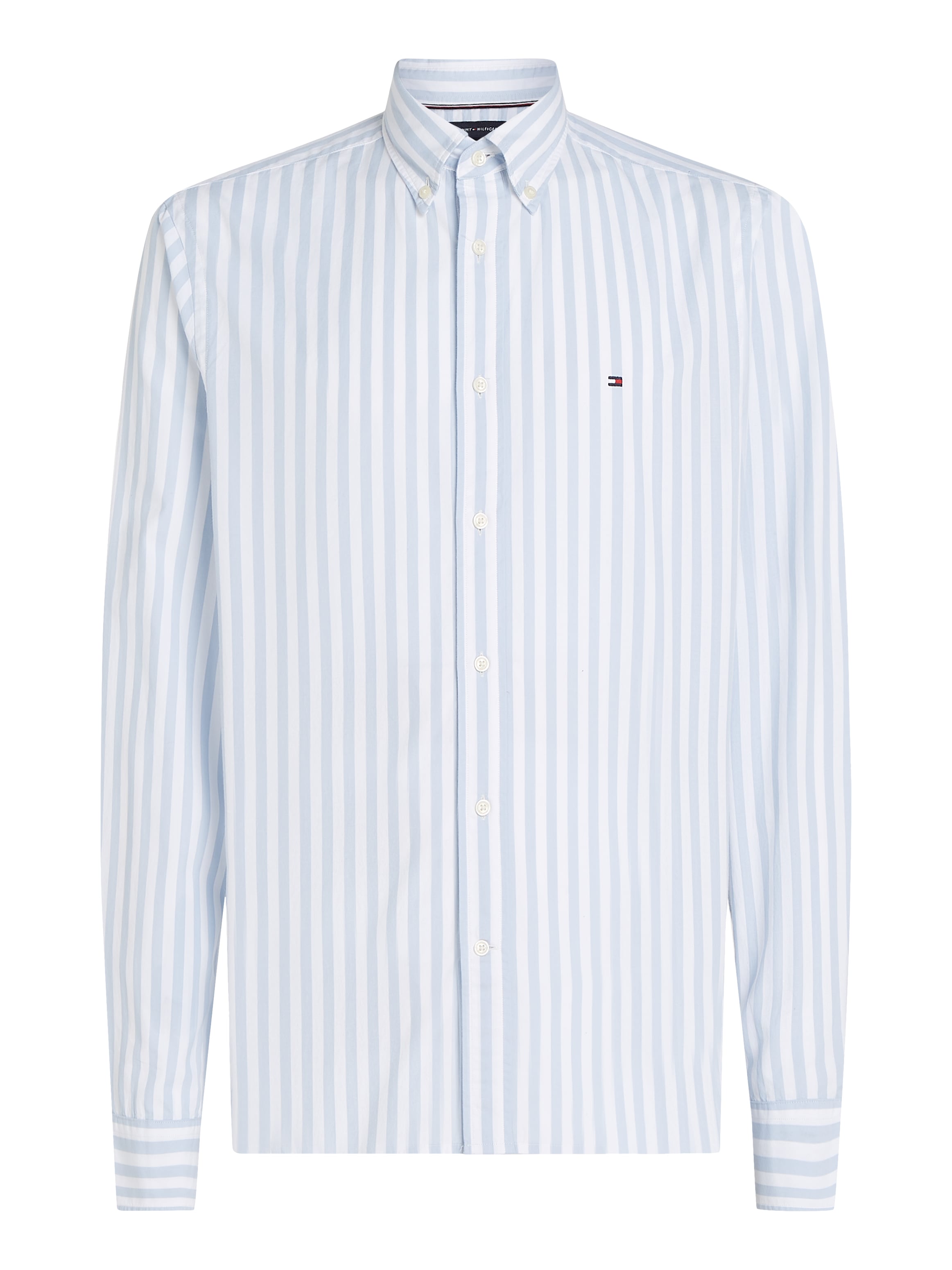 Tommy Hilfiger Langarmhemd »FLEX POPLIN BOLD STRIPE RF SHIRT«, Mit Rundhalsausschnitt