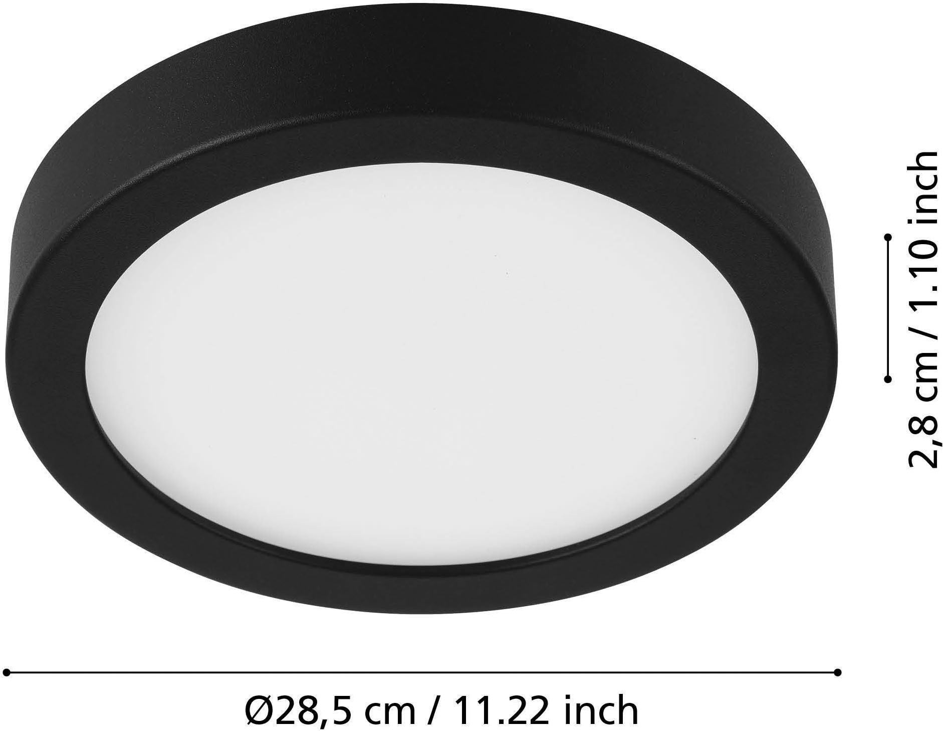 EGLO Aufbauleuchte »Fueva 5 Deckenlampe, Deckenbeleuchtung, Metall und Kunststoff, Lampe« LED-Modul 1 Stk. Warmweiß Aufbauleuchte - H2,8 x Ø28,5 cm - schwarz - 20,5W inkl.