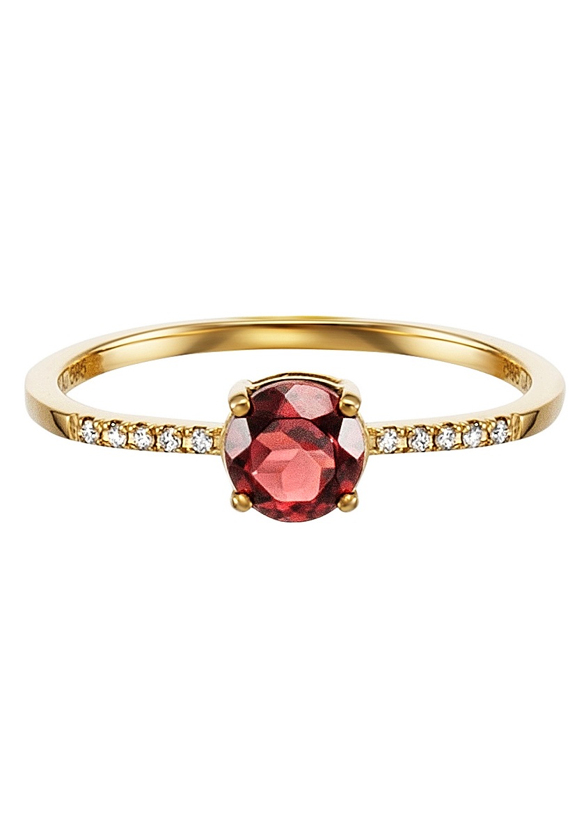 Julie Julsen Gold Diamantring »JJGRG0899.GN, JJGRG0899.IO«, mit Granat oder Iolith und Brillanten