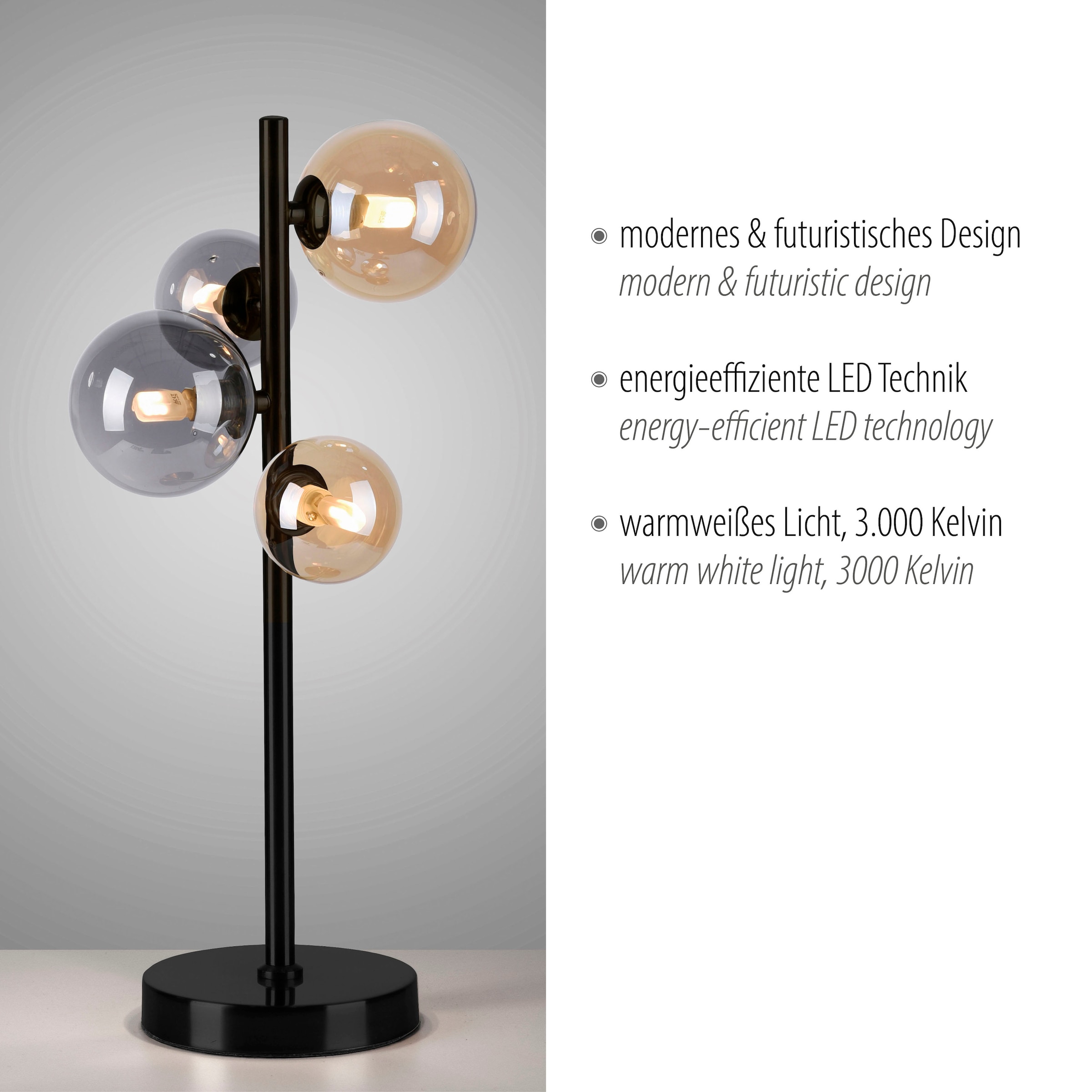 Paul Neuhaus Tischleuchte »POPSICLE«, 4 flammig, Leuchtmittel G9 | LED wechselbar