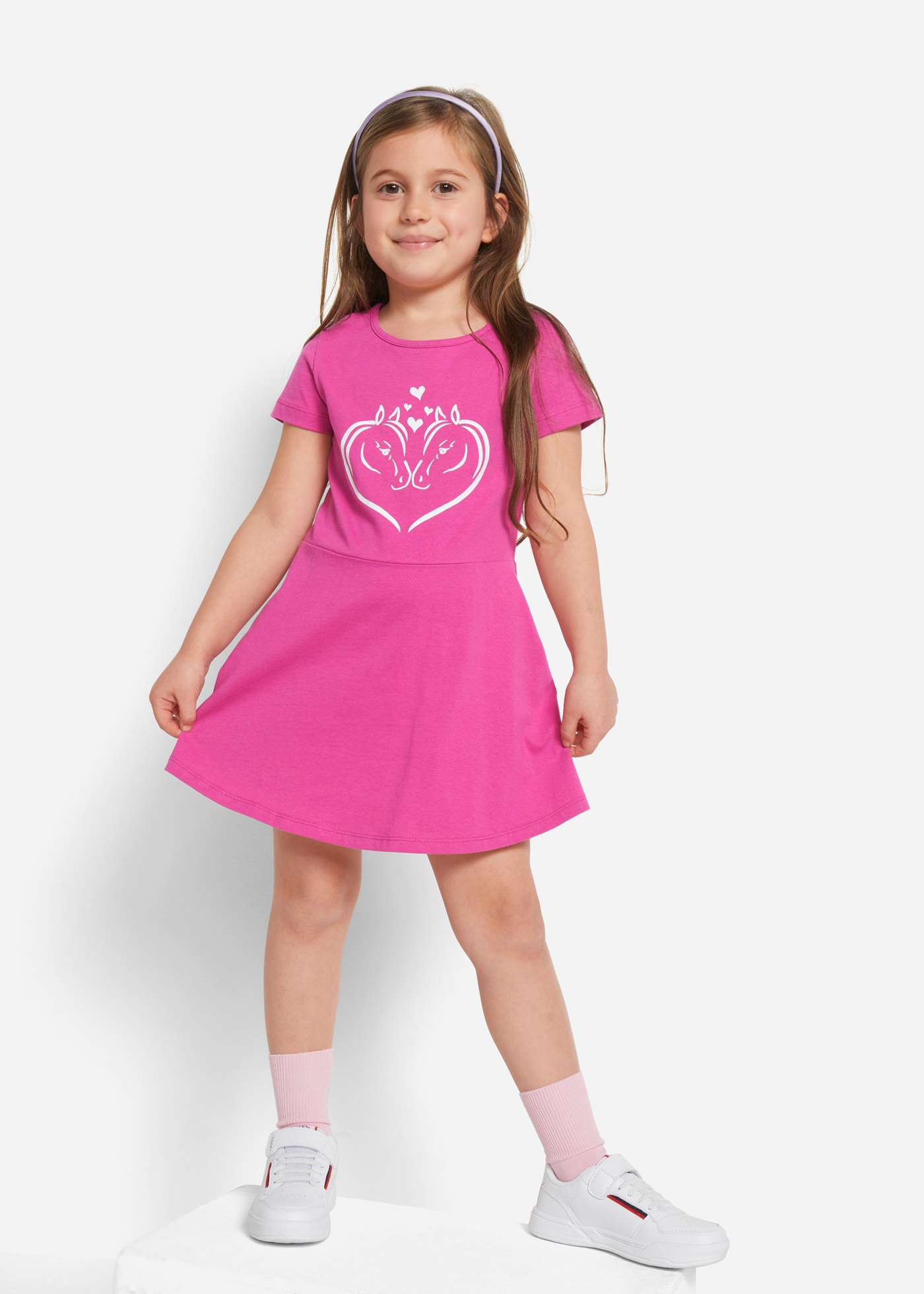 bonprix Jerseykleid Packung, 2 Stk. tlg. für warme Tage, aus Baumwolle, Regular Fit, Kurzarm-Design